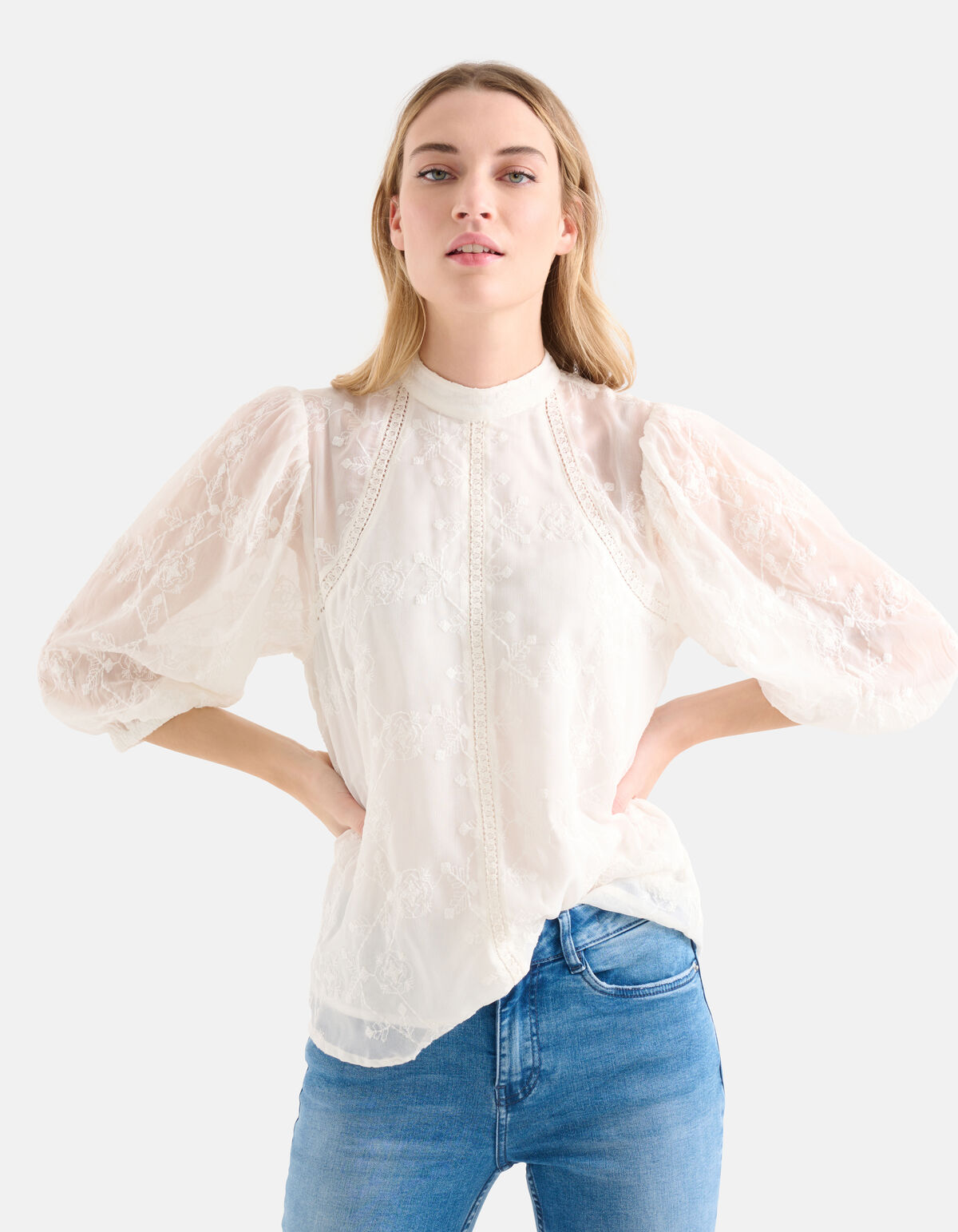 Geborduurde Tape Top Gebroken Wit SHOEBY WOMEN