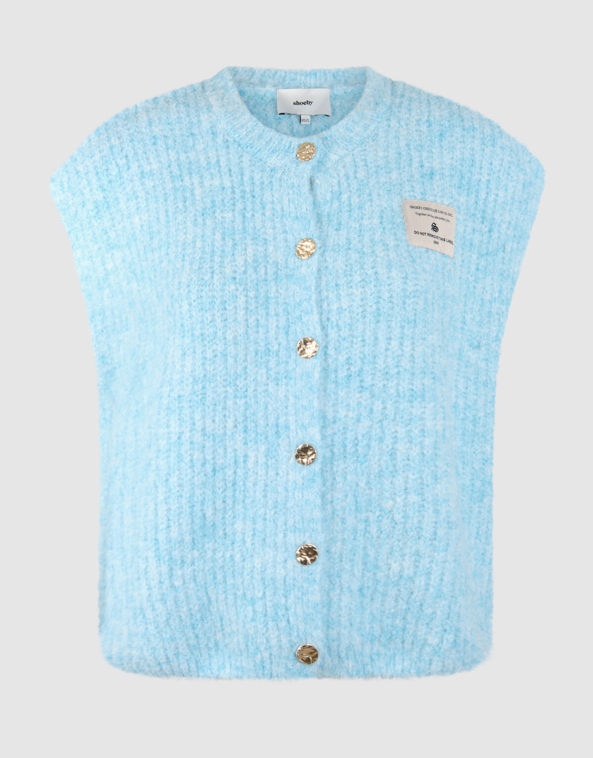 Hairy Button Gilet Lichtblauw SHOEBY WOMEN