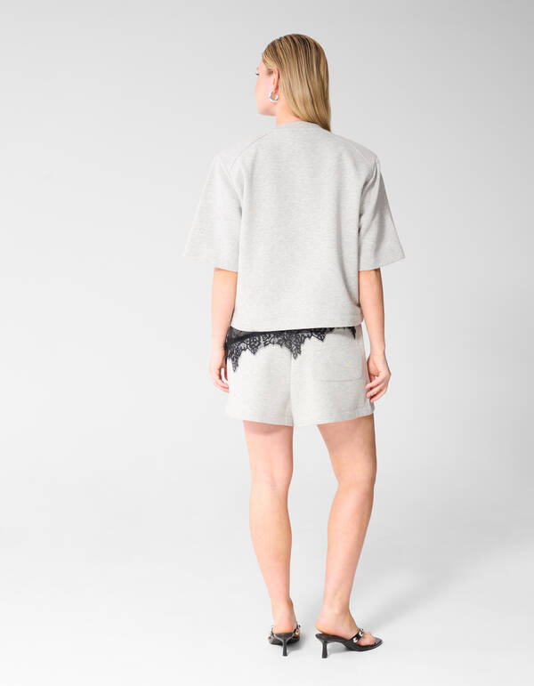 Oversized Sweat T-shirt Lichtgrijs SHOEBY WOMEN