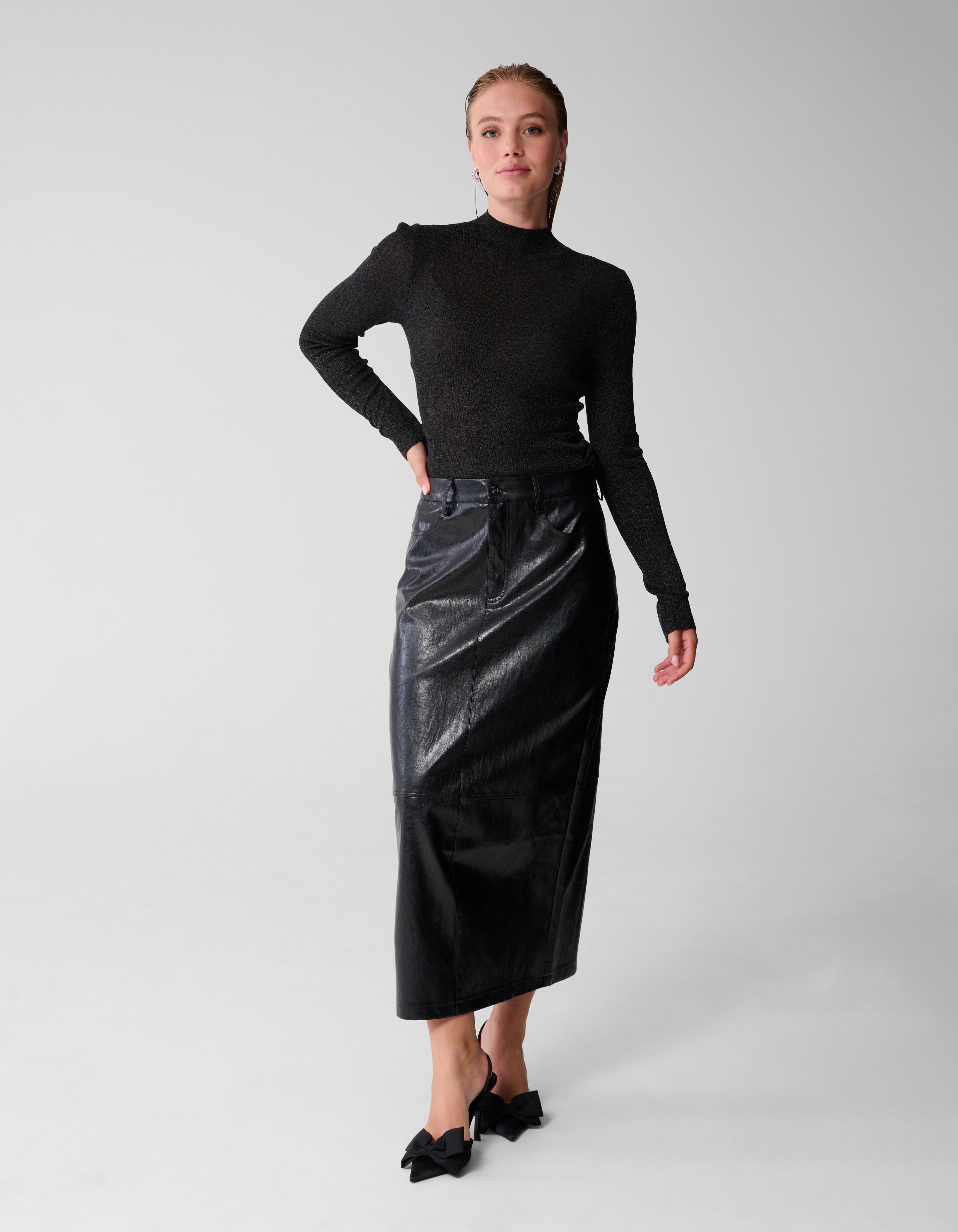 Carpenter Vegan Leren Rok Zwart SHOEBY WOMEN
