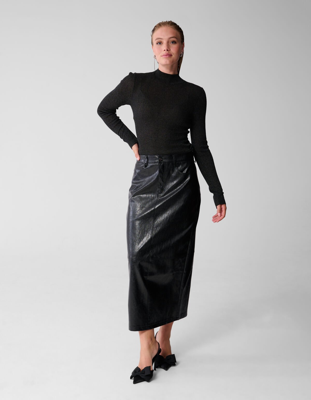 Carpenter Vegan Leren Rok Zwart SHOEBY WOMEN