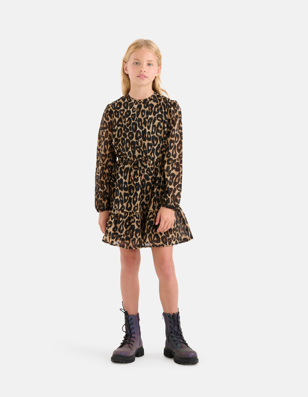 Leopard Print Jurk Bruin SHOEBY GIRLS