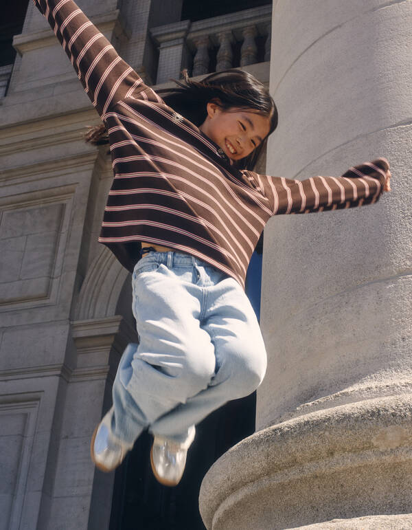 Oversized Gestreepte Sweater Bruin SHOEBY GIRLS