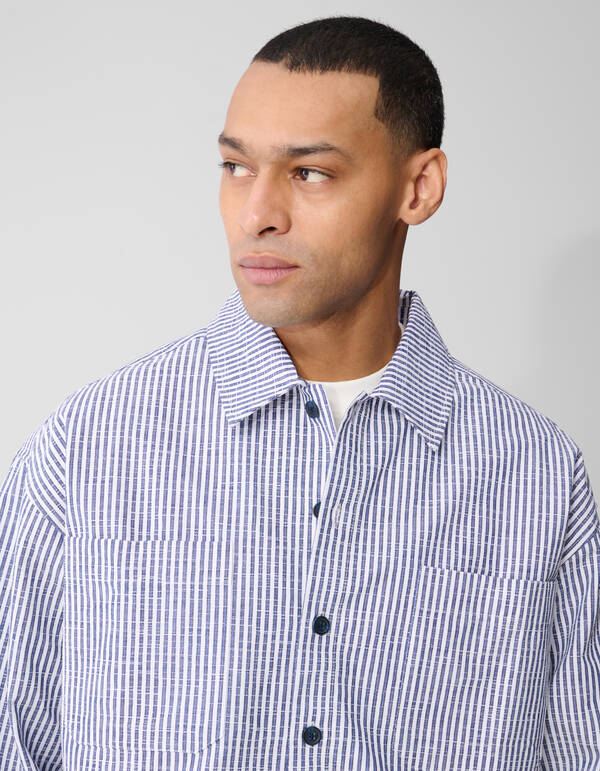 Pinstripe Overshirt Blauw SHOEBY MEN