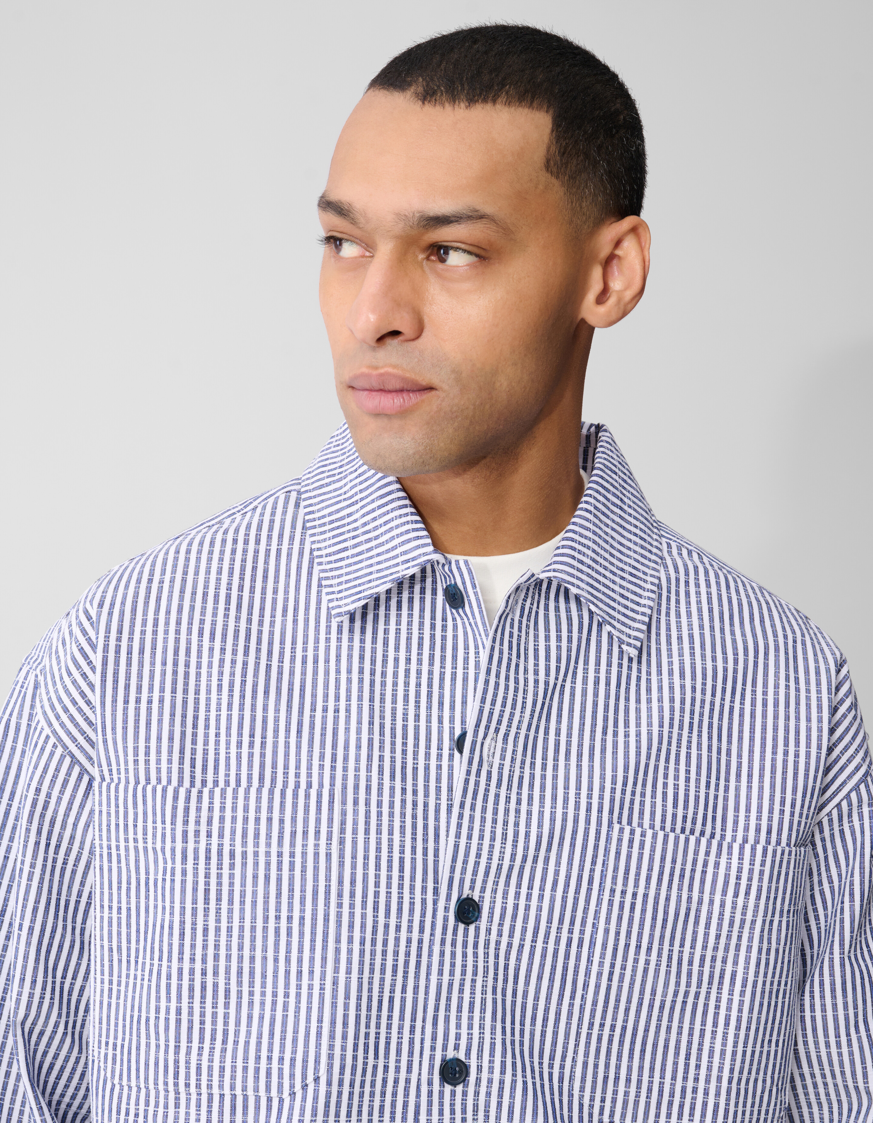 Pinstripe Overshirt Blauw SHOEBY MEN