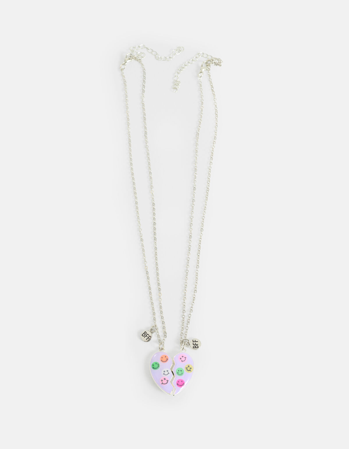BFF Smiley Ketting Set Lichtpaars SHOEBY ACCESSOIRES