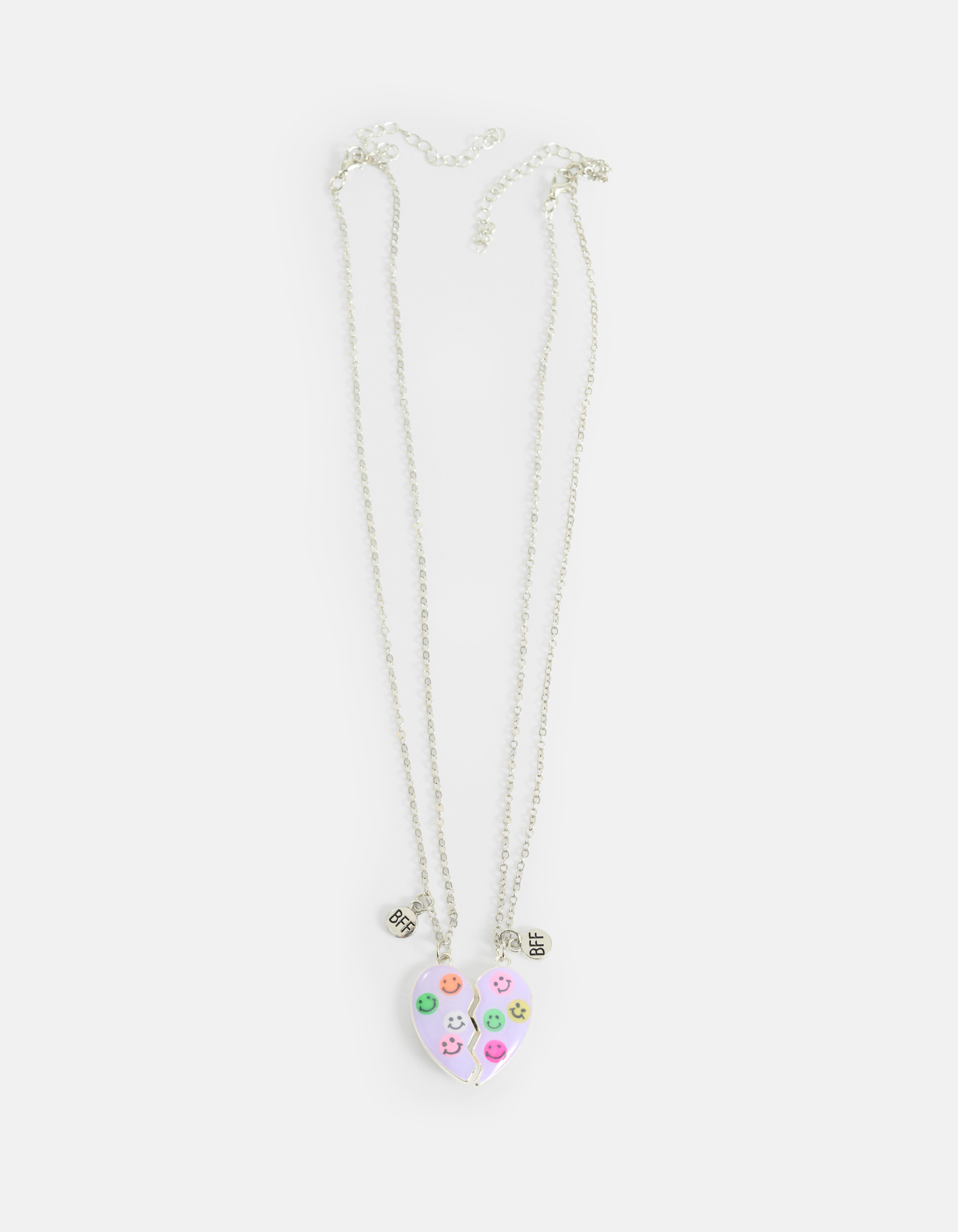 BFF Smiley Ketting Set Lichtpaars SHOEBY ACCESSOIRES
