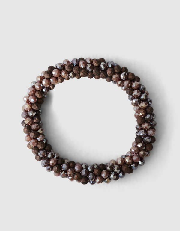 Beaded Elastieken Armband Beige SHOEBY ACCESSOIRES