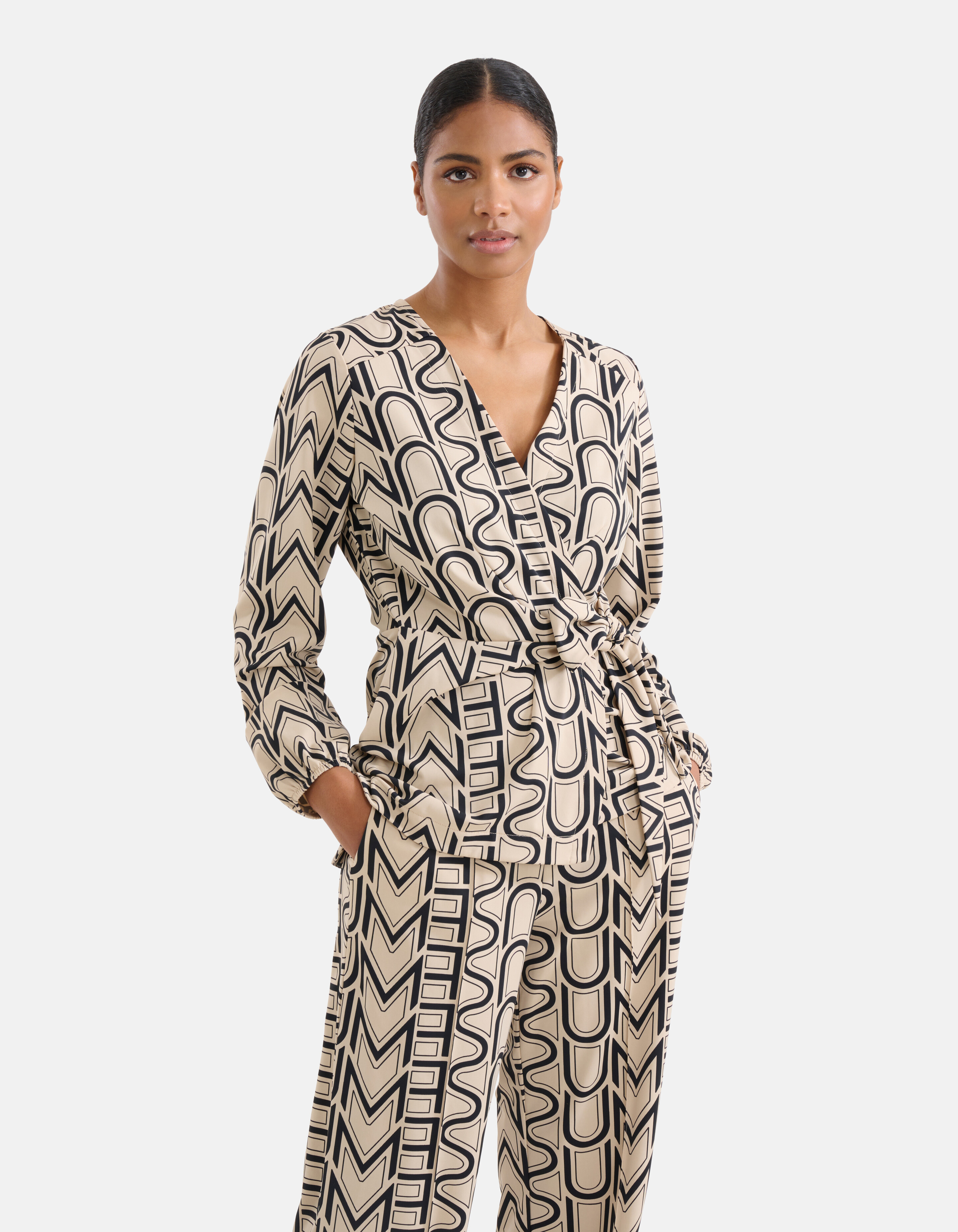 Travel Text Top Gebroken Wit SHOEBY WOMEN