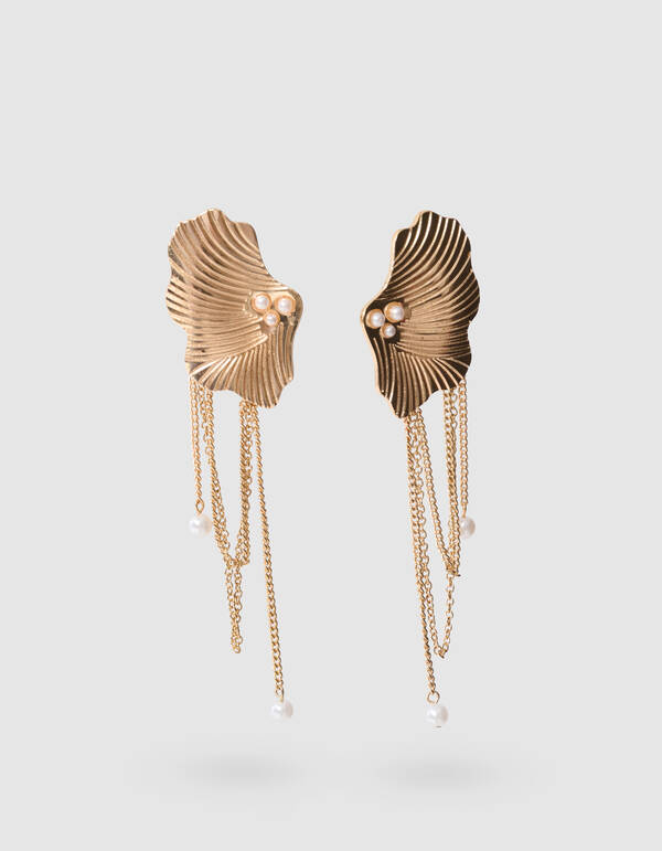 Leaf Chain Oorbellen Goud SHOEBY ACCESSOIRES