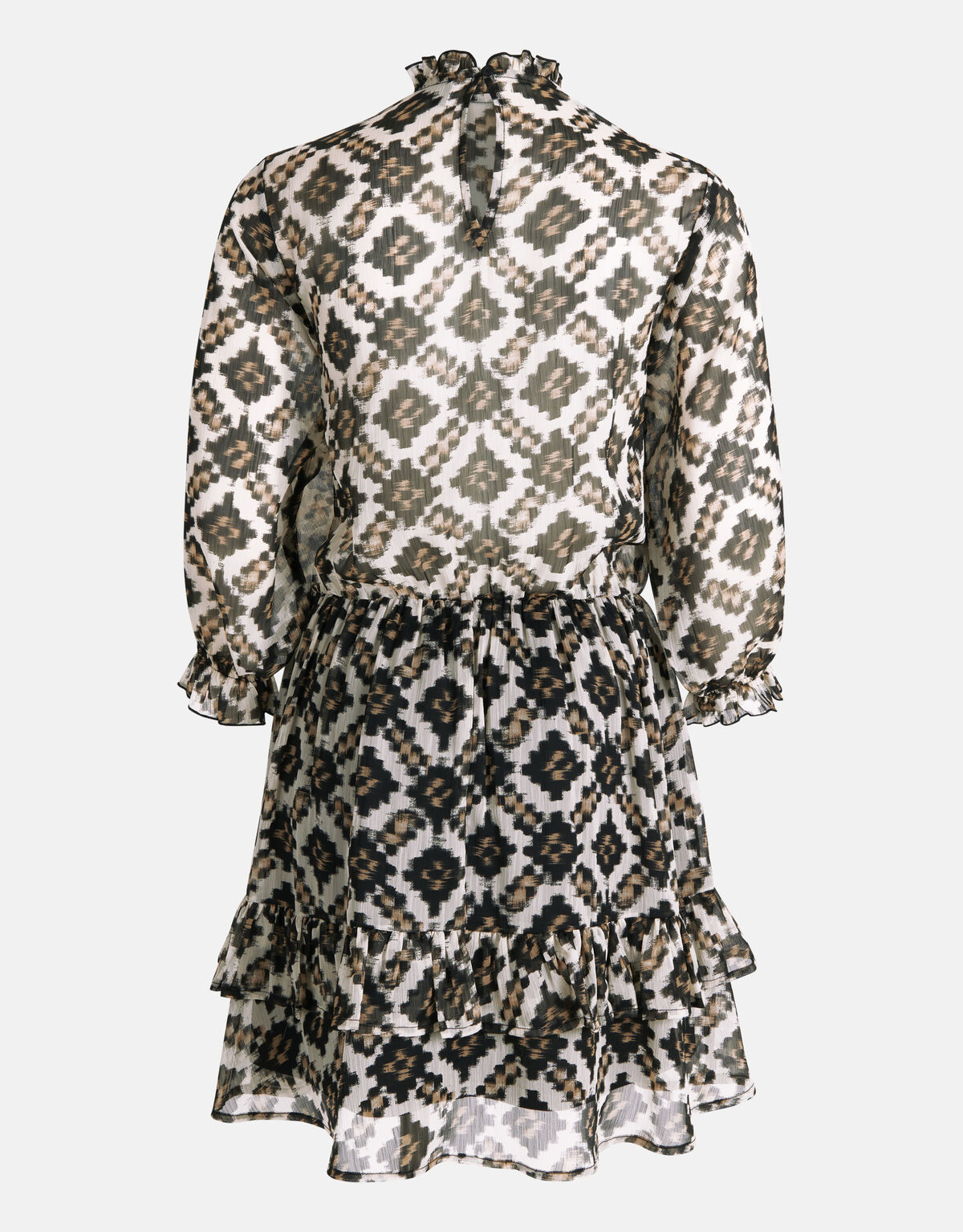 Printed Chiffon Jurk Beige SHOEBY WOMEN