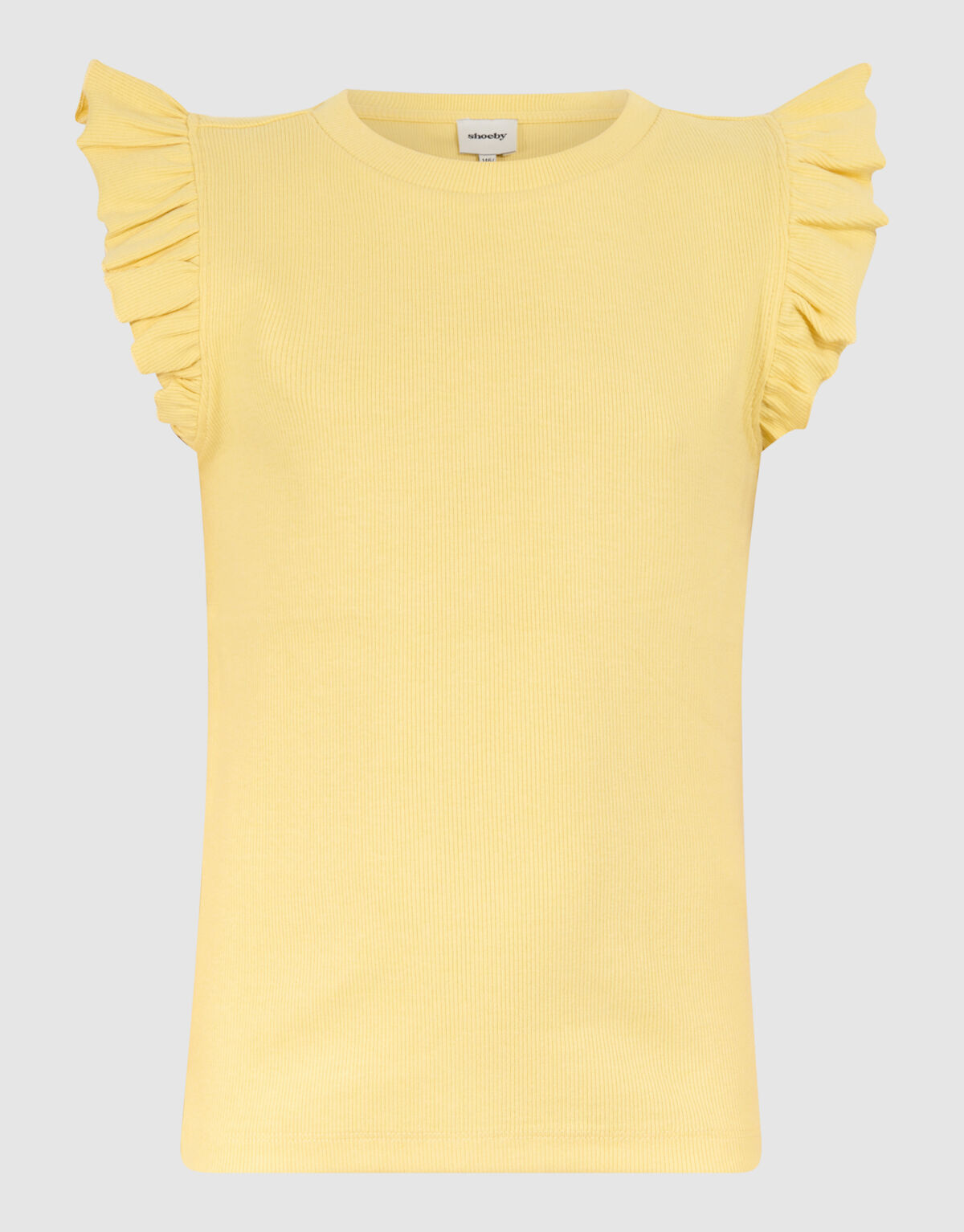 Ruffle Rib Top Lichtgeel SHOEBY GIRLS