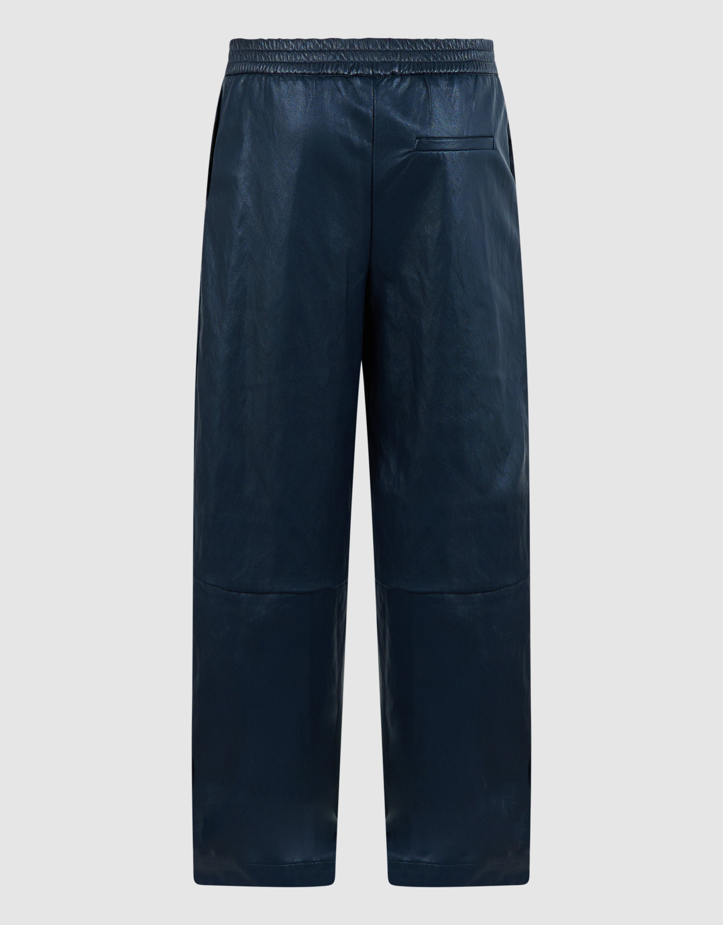 Vegan Leren Barrel Fit Broek Donkerblauw SHOEBY WOMEN