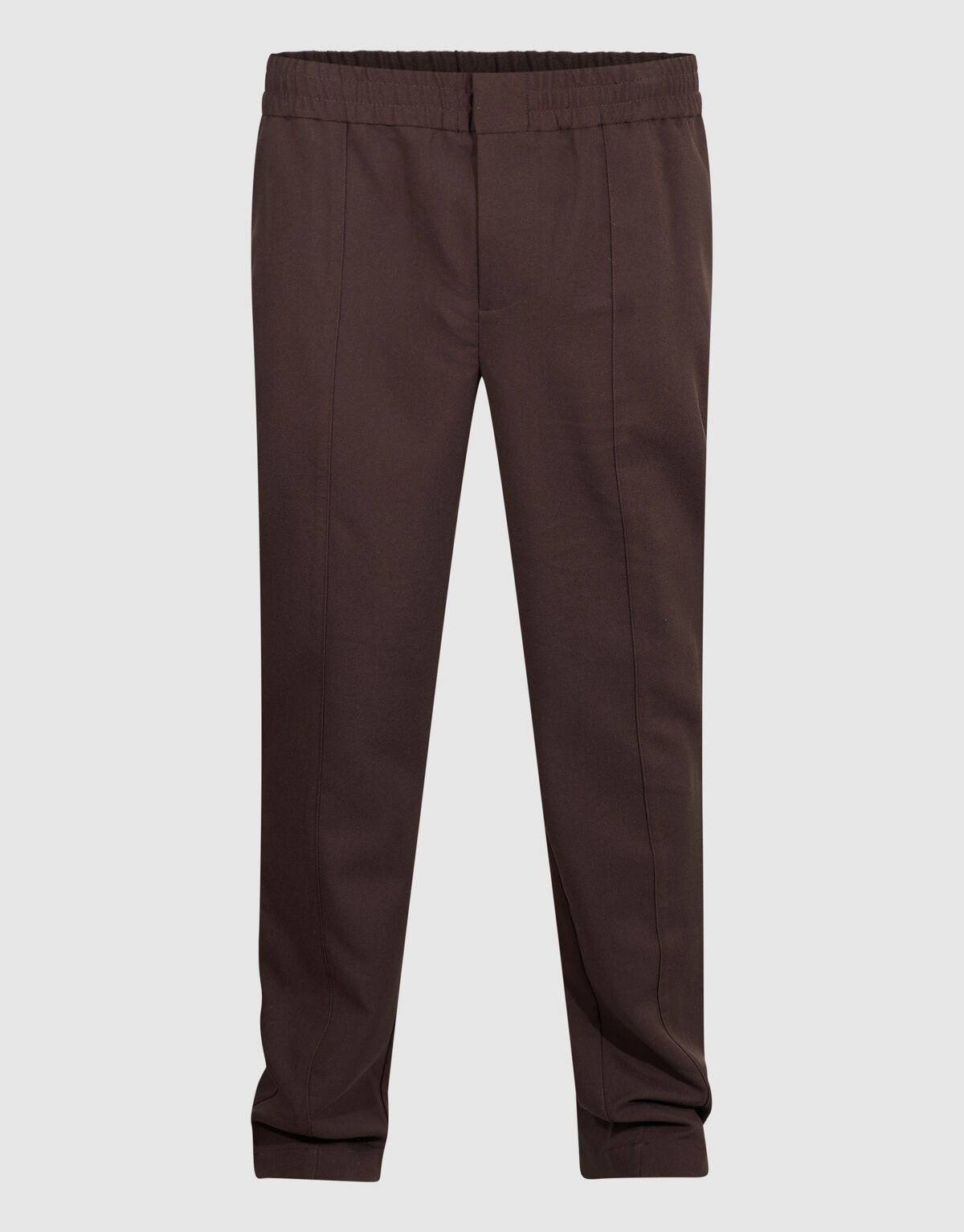 Straight Fit Pintuck Broek Donkerbruin SHOEBY MEN