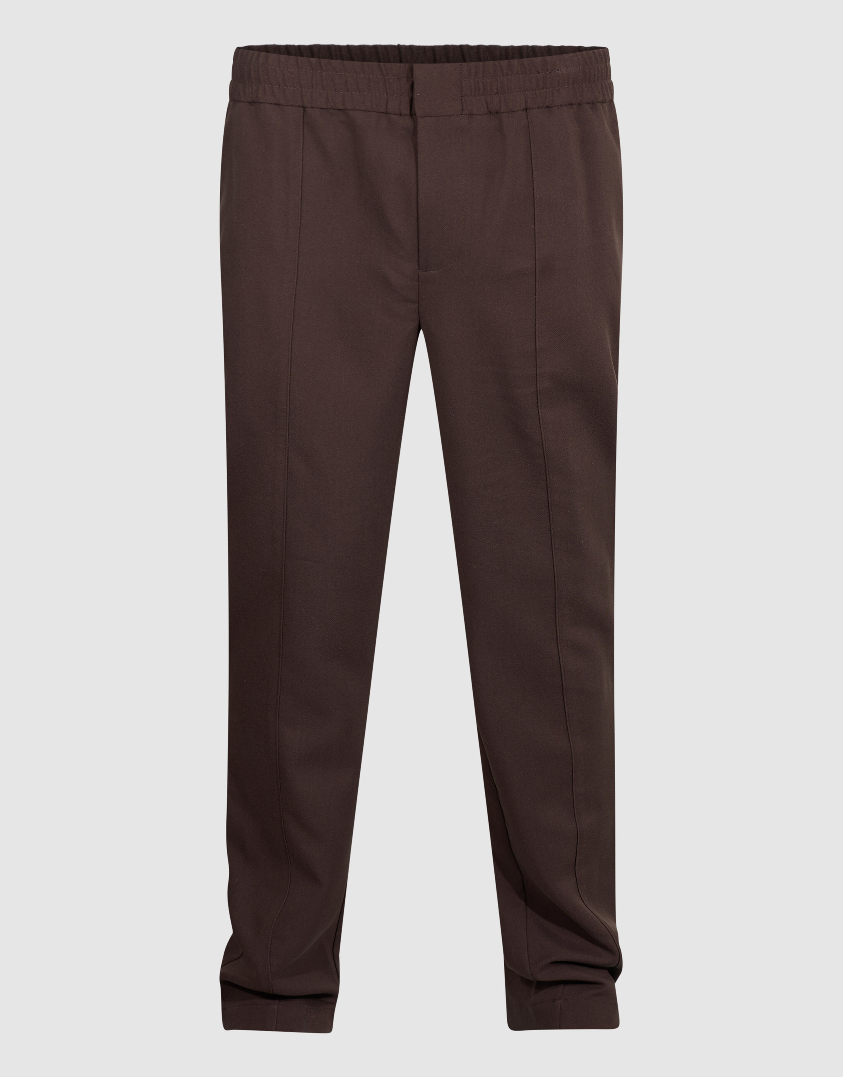 Straight Fit Pintuck Broek Donkerbruin SHOEBY MEN
