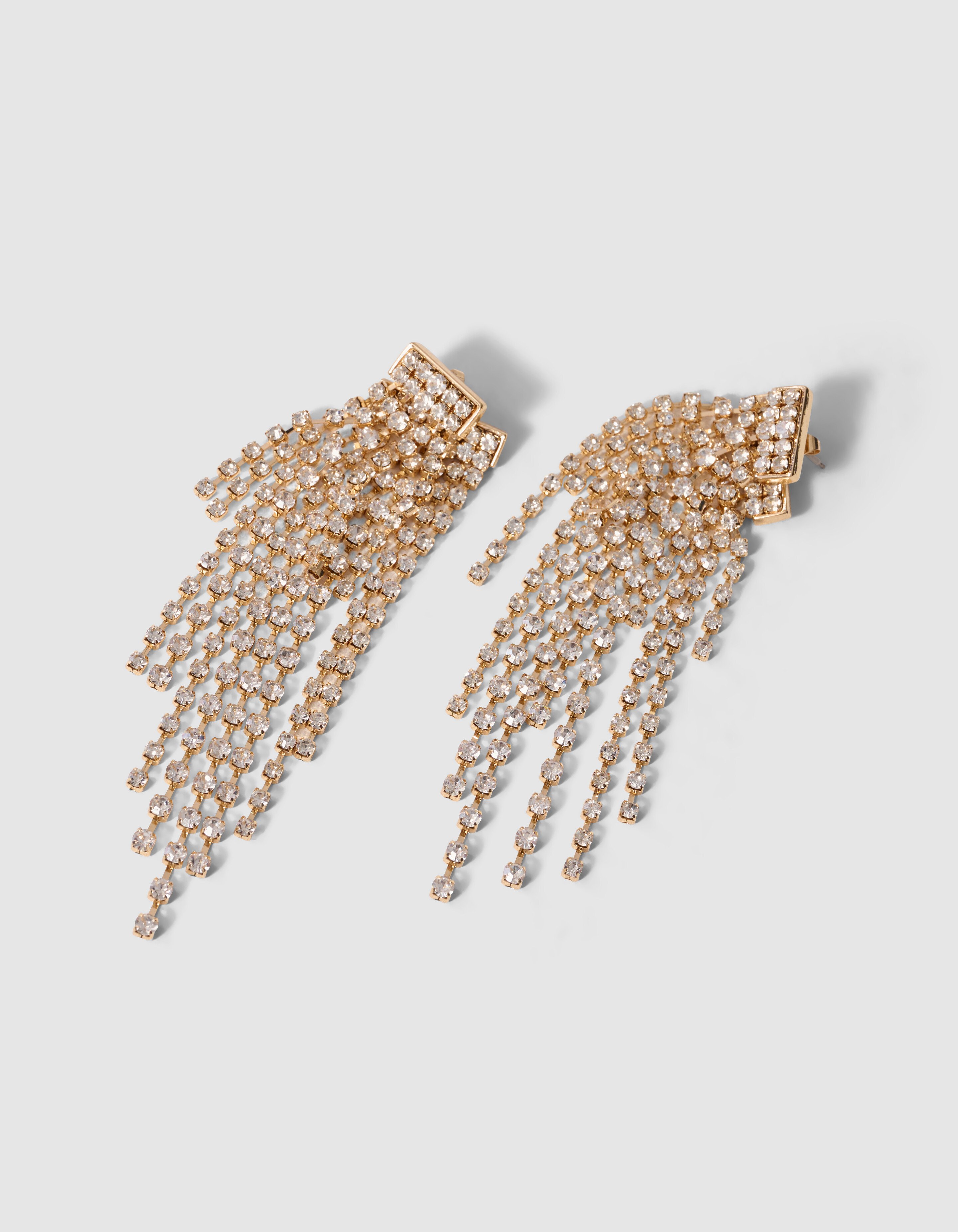 Double Layer Strass Oorbellen Goud SHOEBY ACCESSOIRES