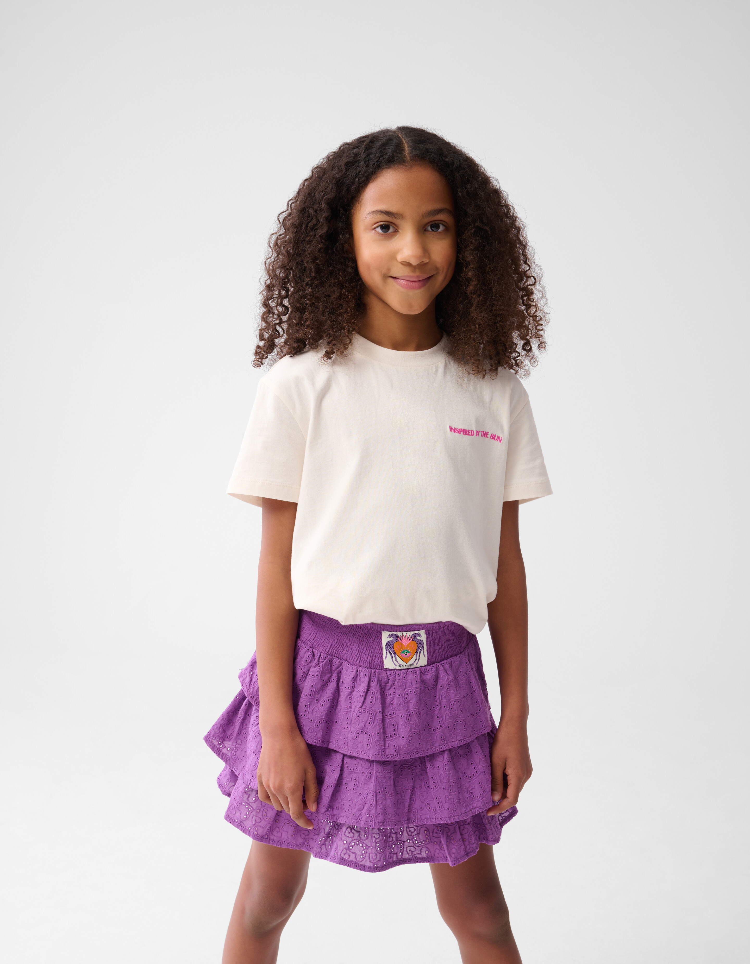 Tropical Artwork T-shirt Gebroken Wit By Lizzy SHOEBY GIRLS