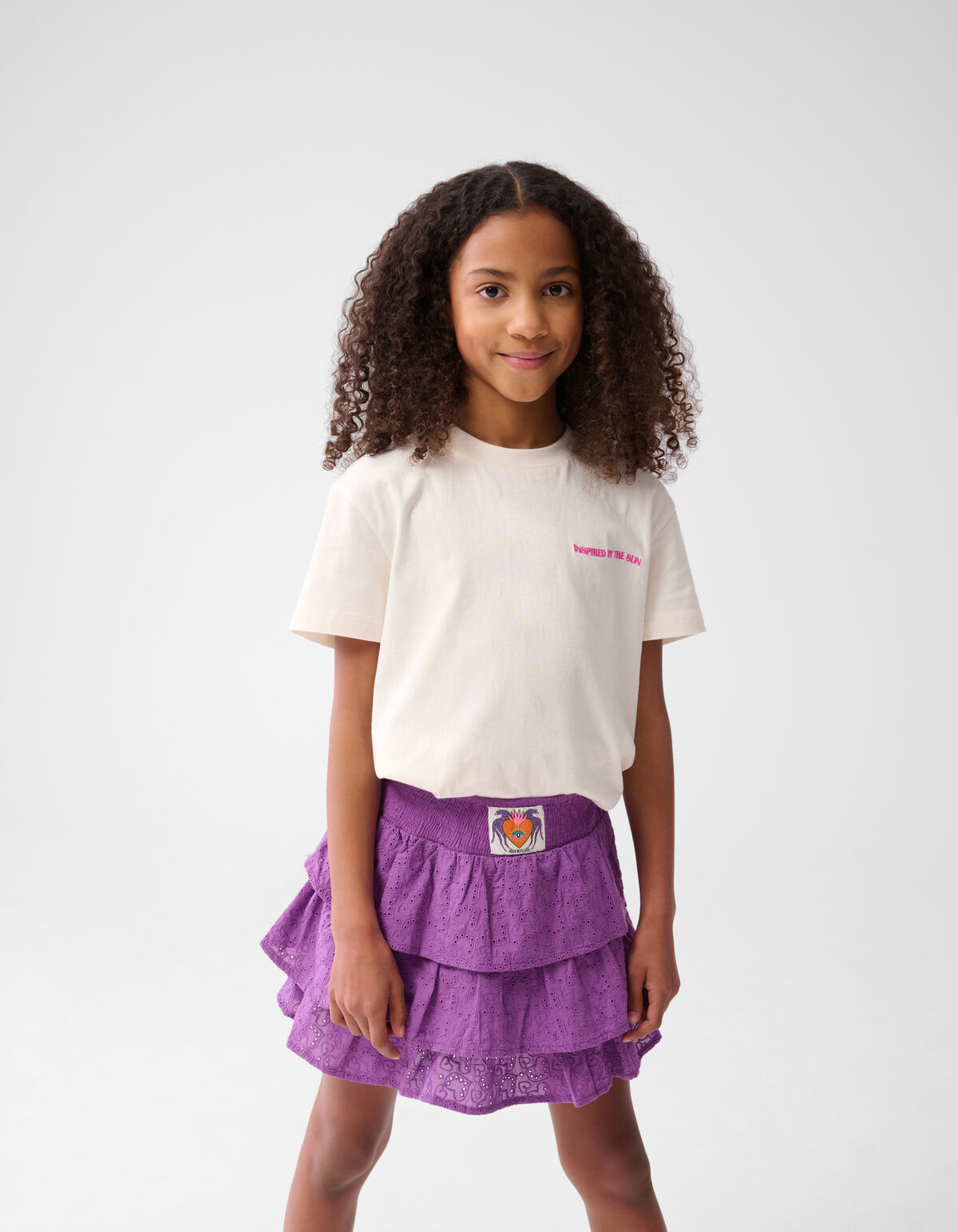 Tropical Artwork T-shirt Gebroken Wit SHOEBY GIRLS