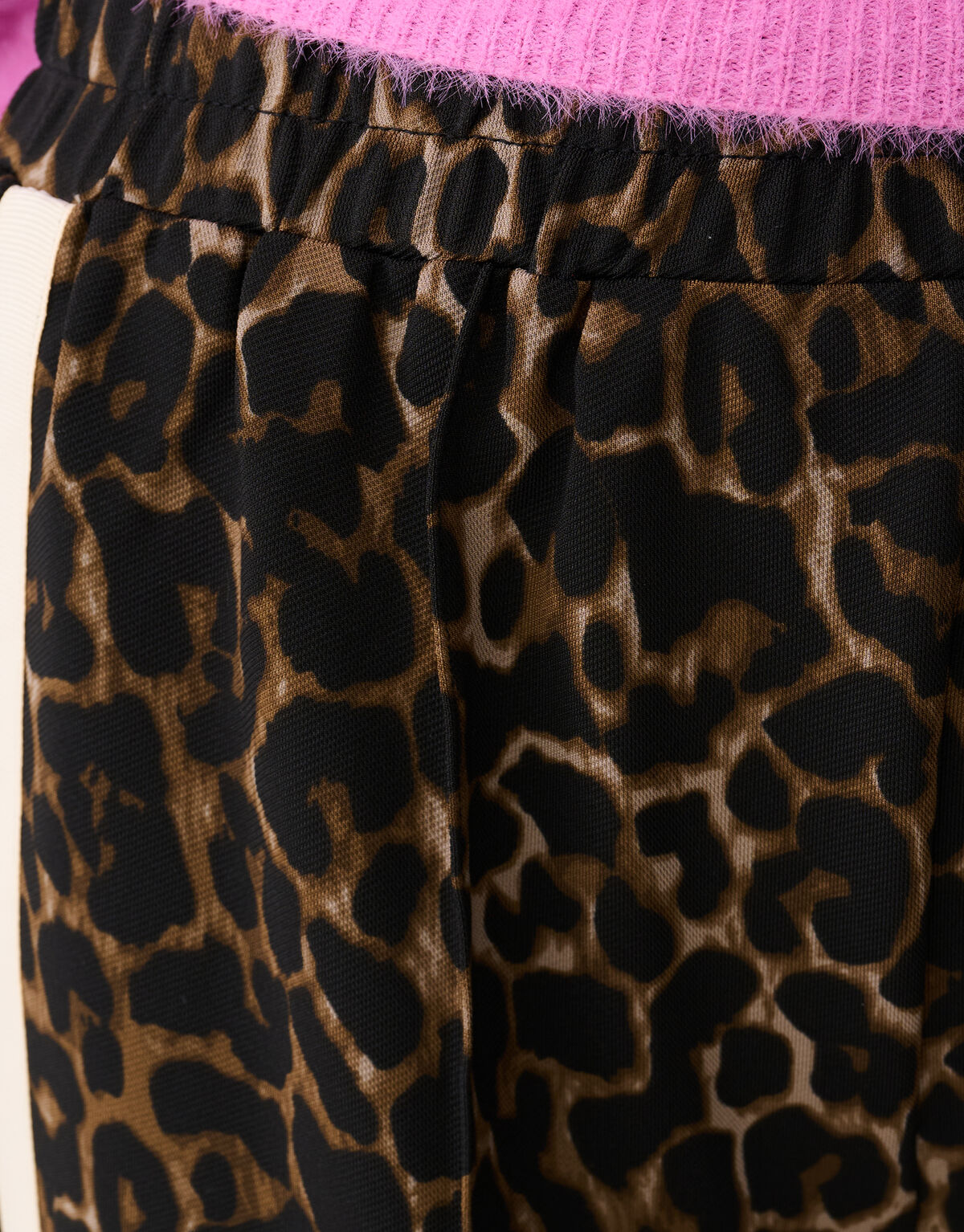 Sporty Leopard Wide Leg Broek Bruin SHOEBY GIRLS