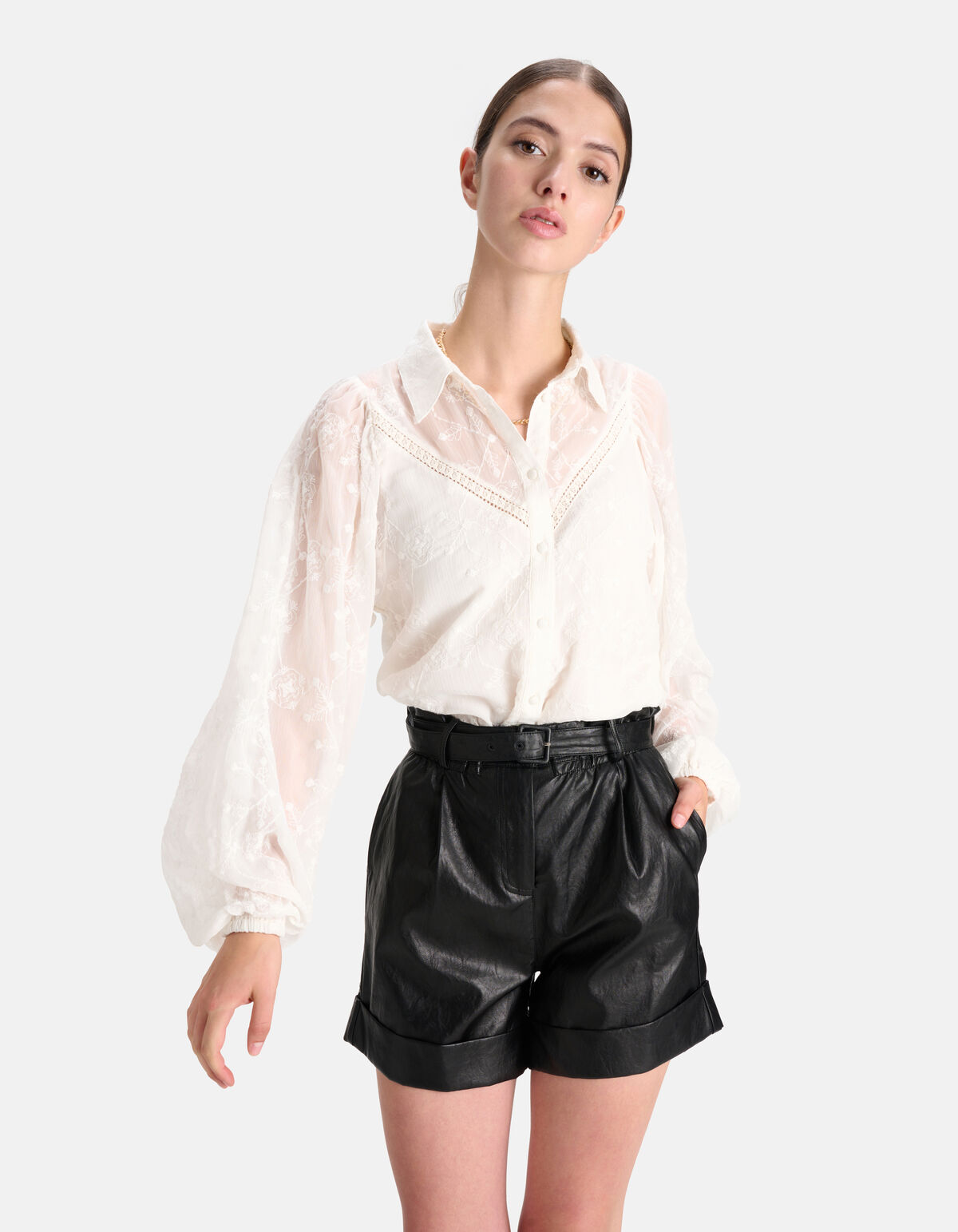 Geborduurde Blouse Gebroken wit SHOEBY WOMEN