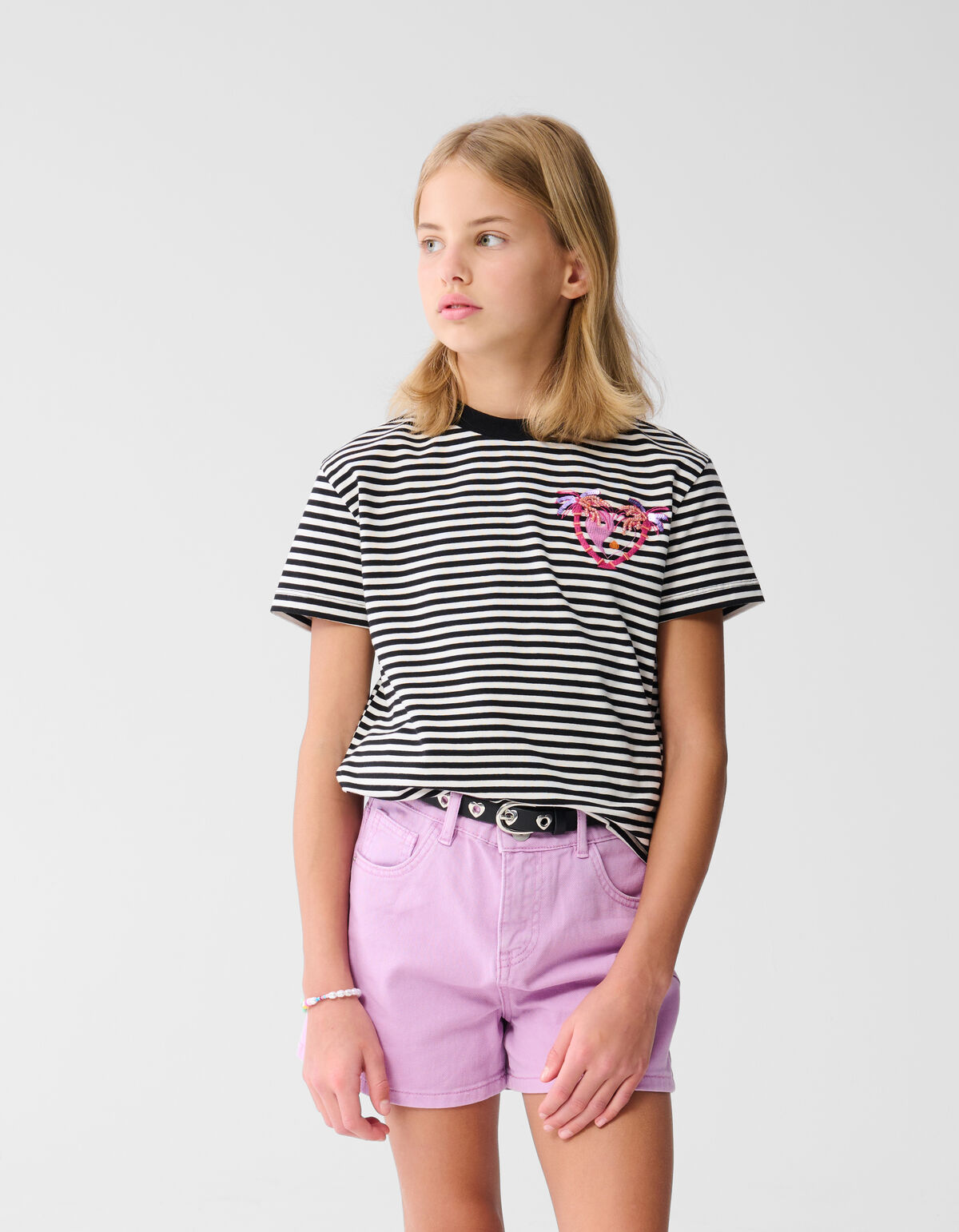 Palmboom Artwork T-shirt Zwart/Wit SHOEBY GIRLS