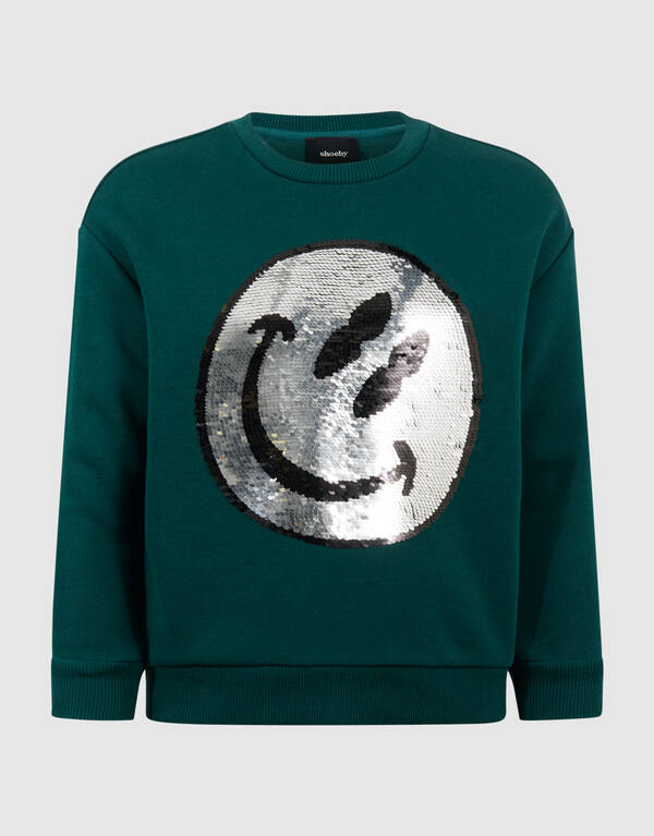 Two Way Sequin Sweater Donkergroen SHOEBY BOYS