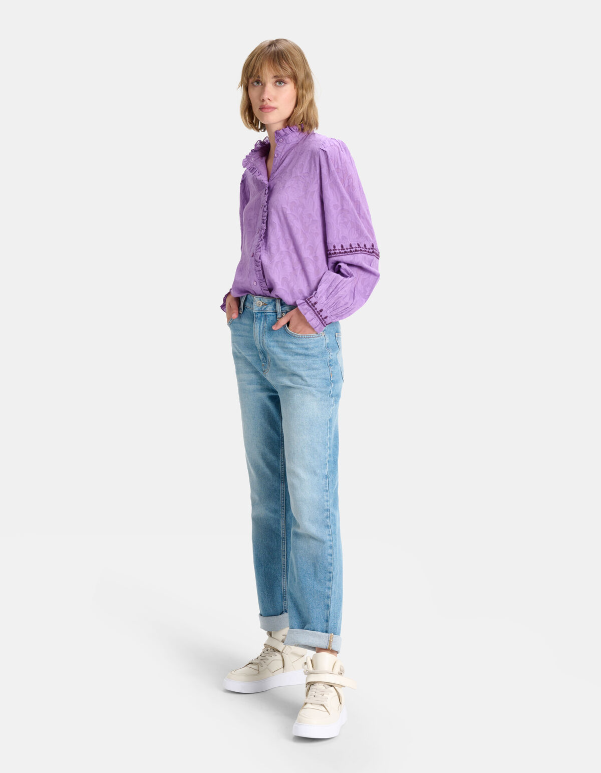 Jacquard Blouse Lichtpaars SHOEBY WOMEN