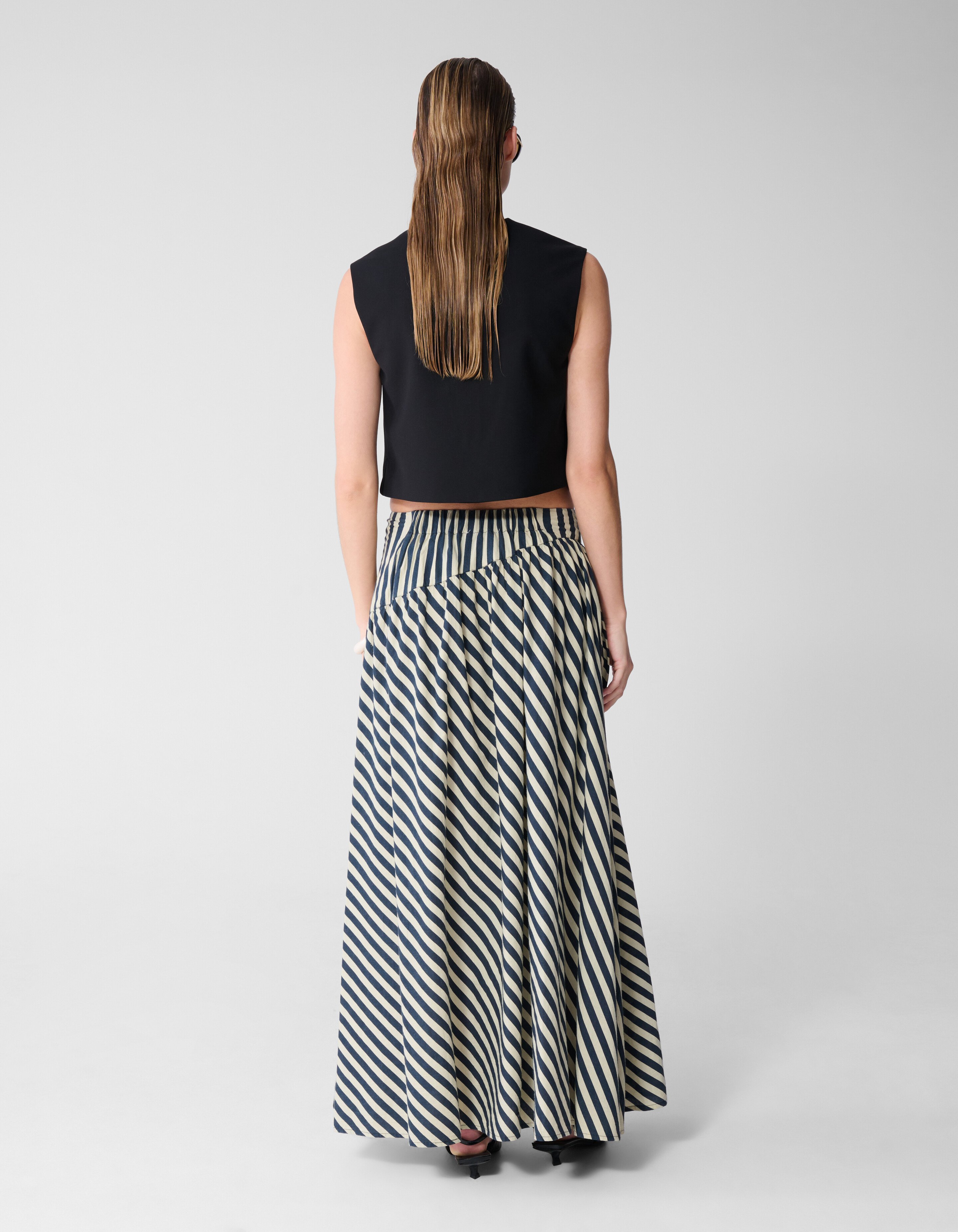 Gestreepte Maxi Rok Beige By Lonneke SHOEBY WOMEN