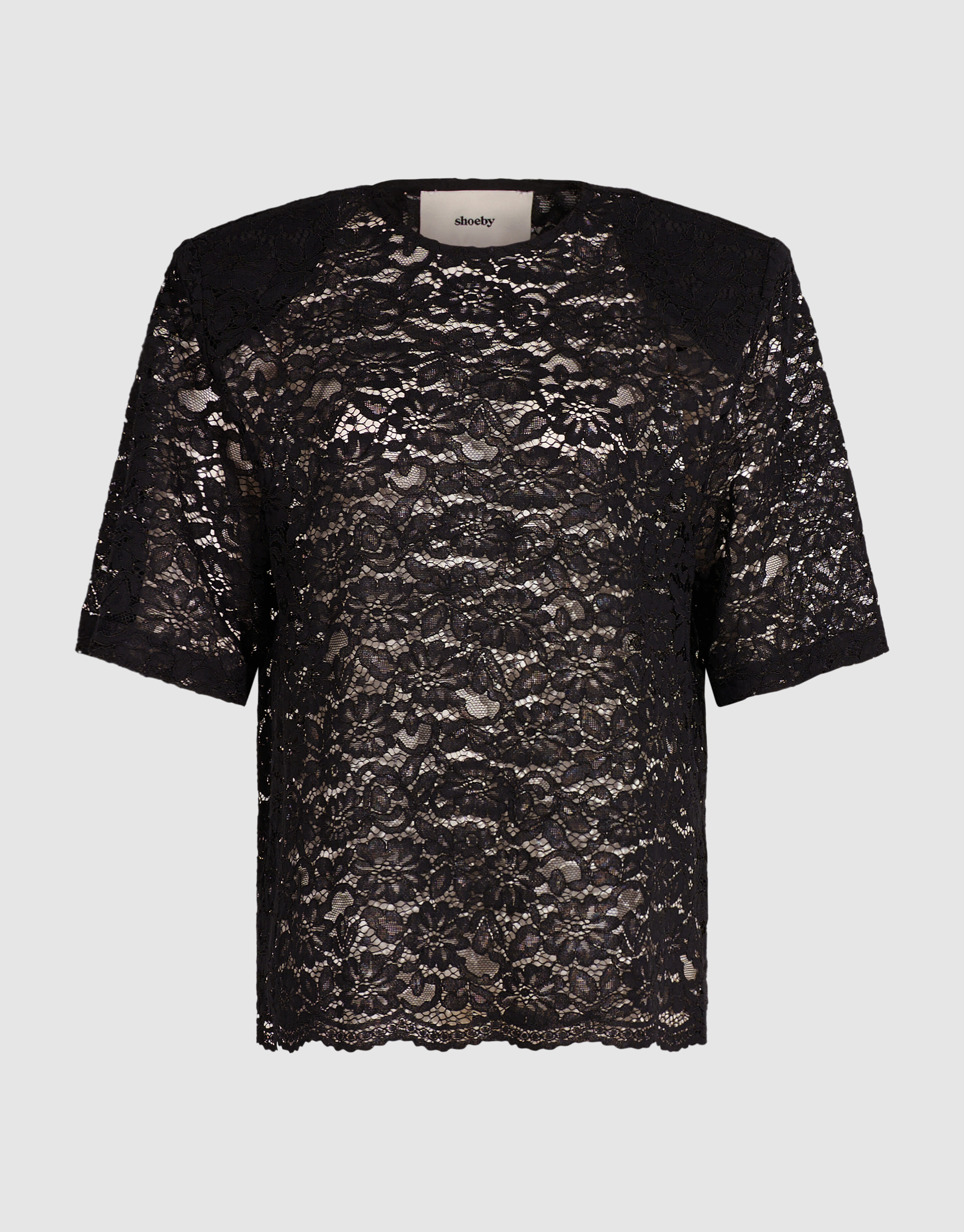 Lace Shoulder Top Zwart SHOEBY WOMEN