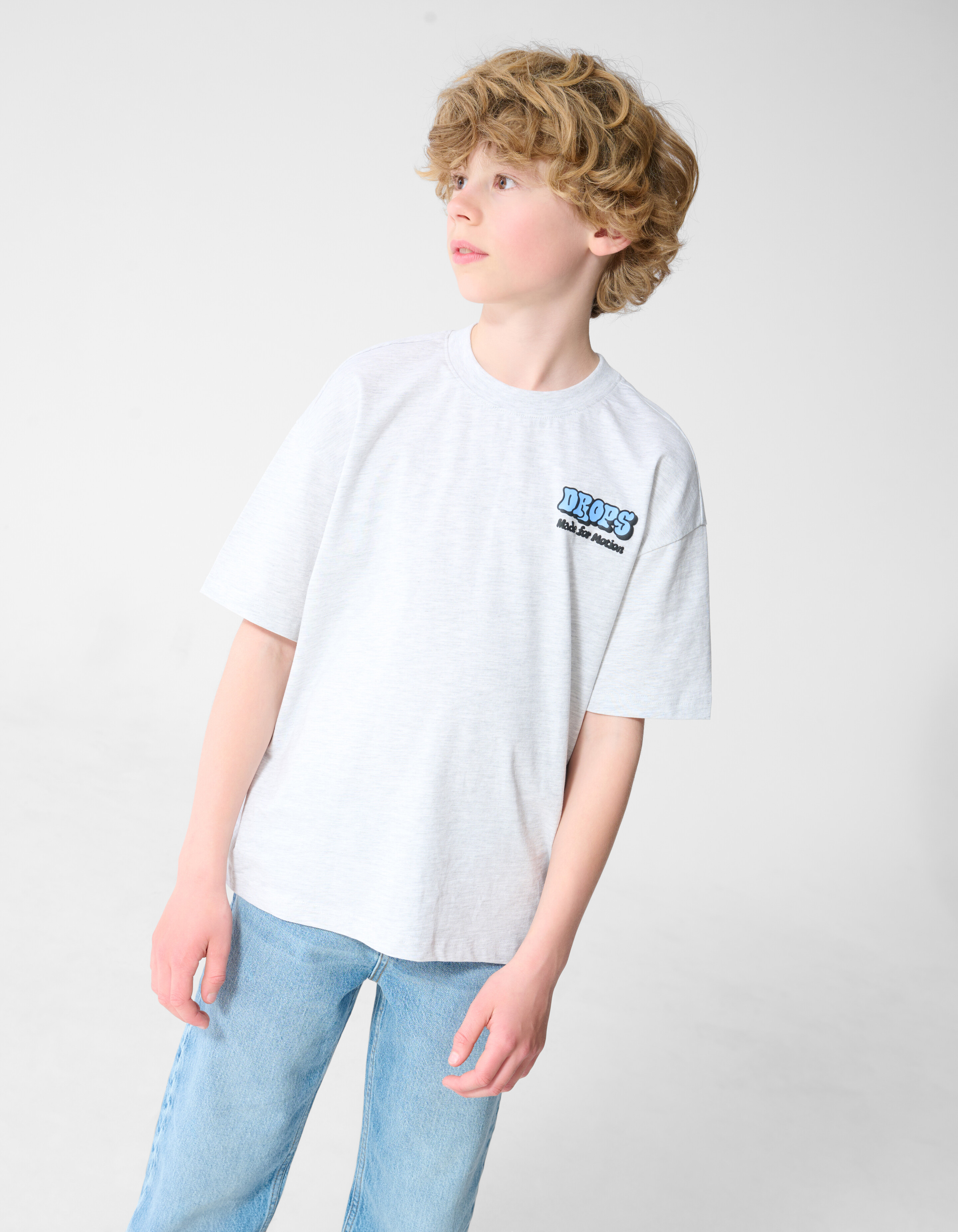 Drops Artwork T-shirt Lichtgrijs SHOEBY BOYS