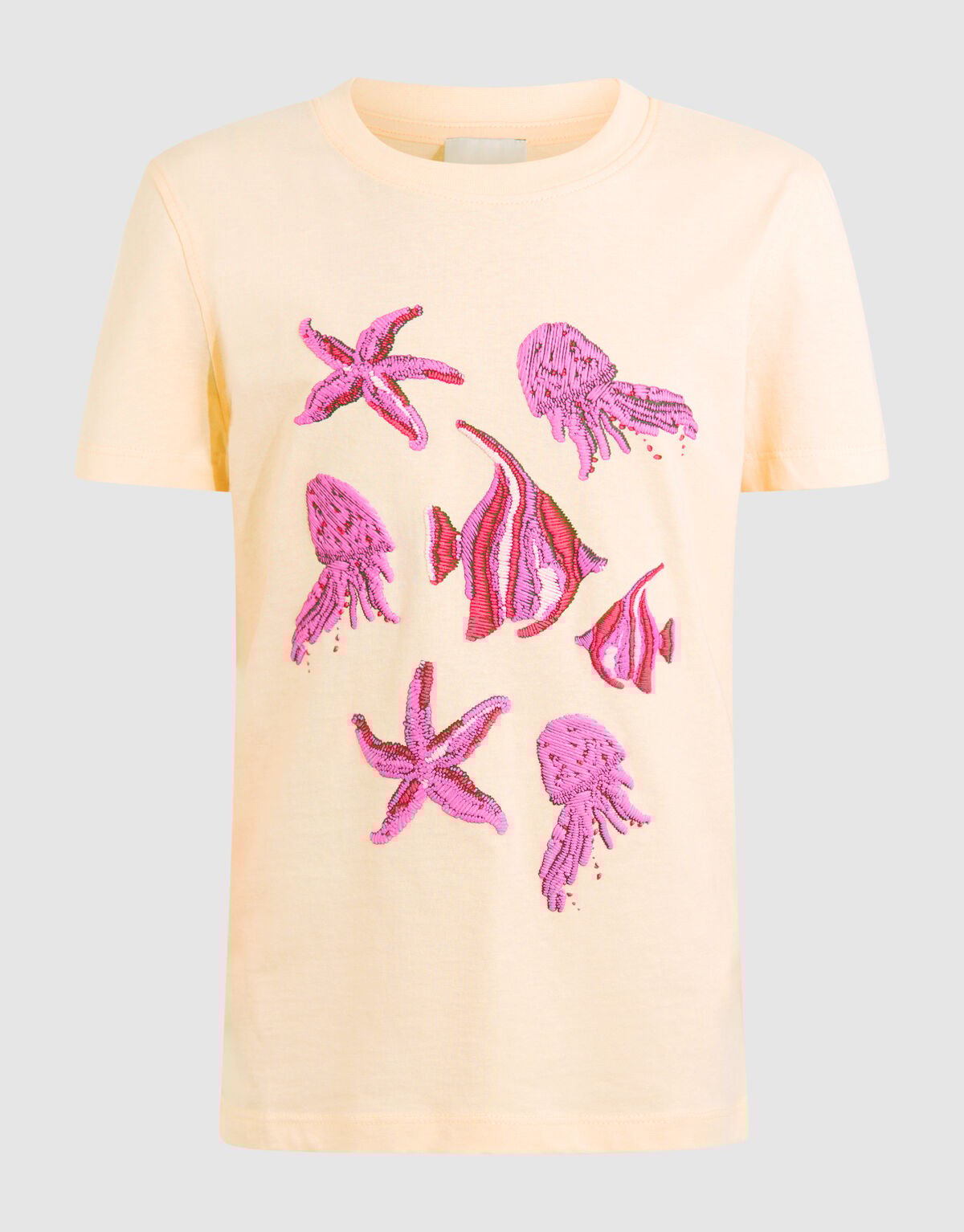 Mixed Sea Artwork T-shirt Gebroken Wit SHOEBY GIRLS