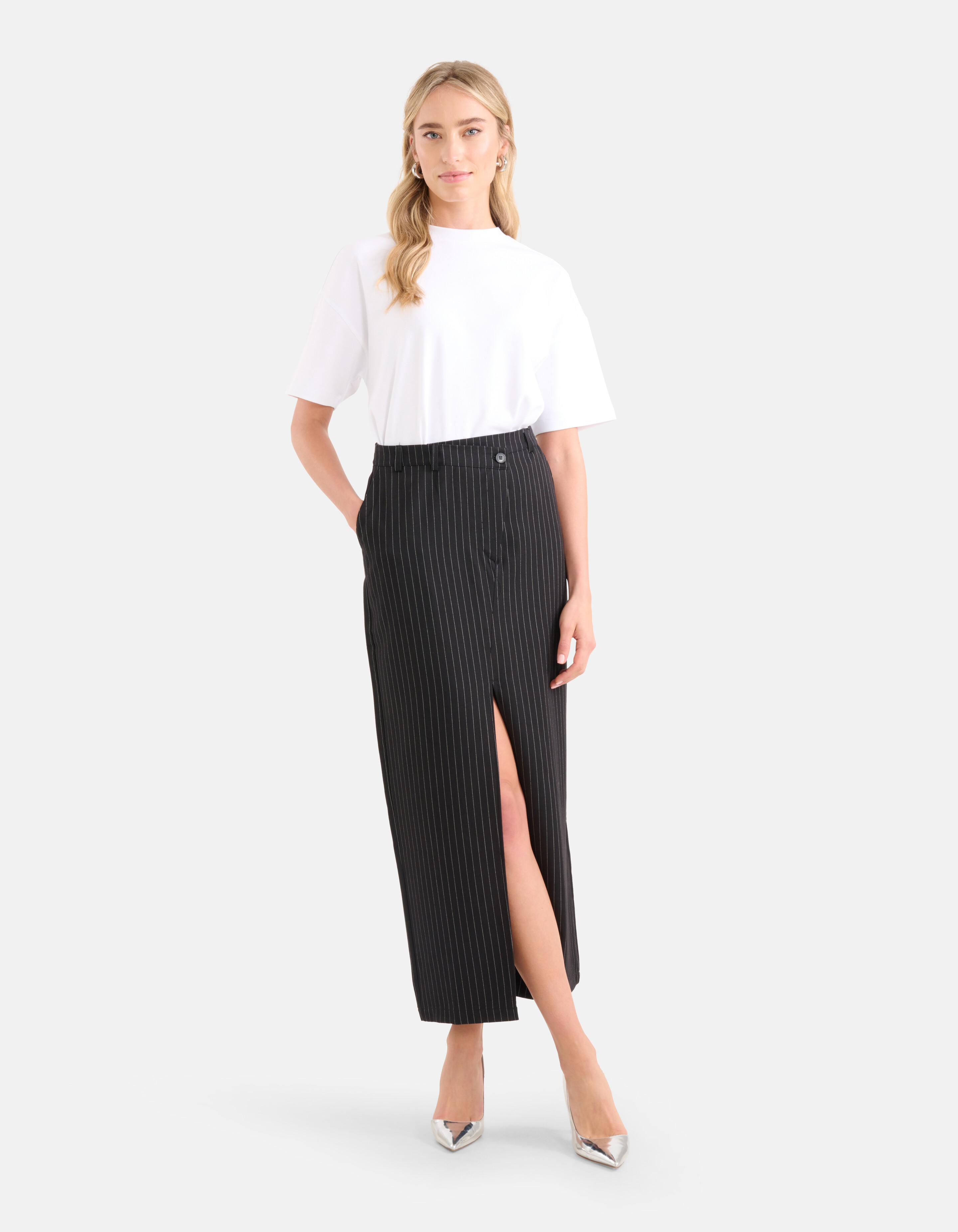 Pinstripe Rok Zwart SHOEBY WOMEN