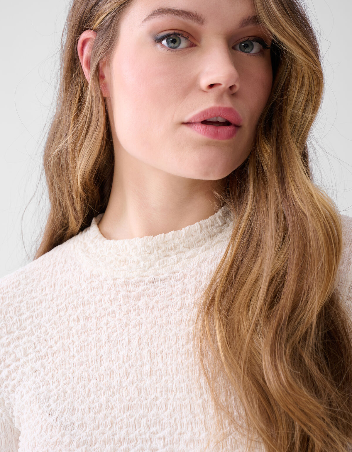 Crinkle Top Gebroken Wit SHOEBY WOMEN