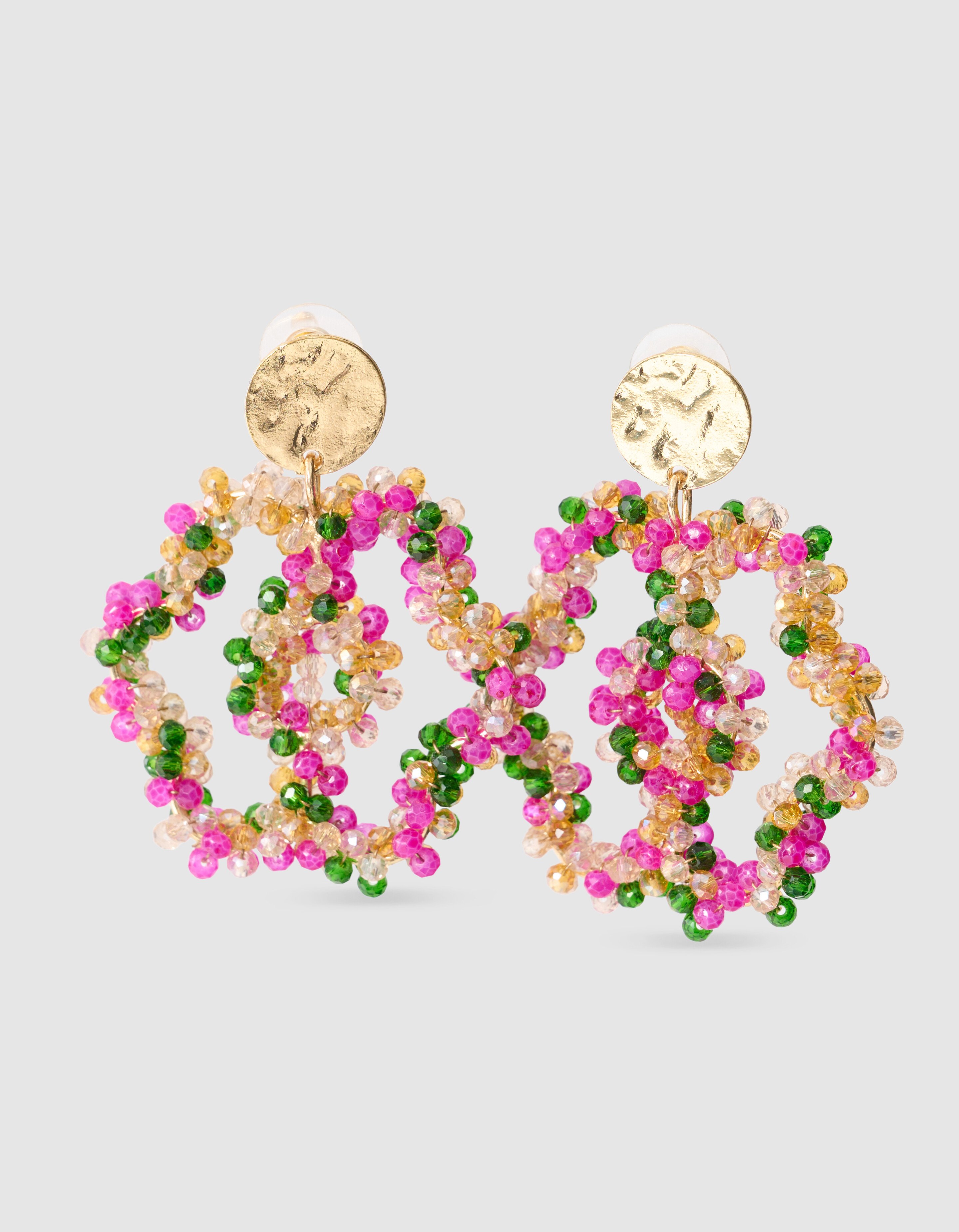 Multi Beaded Oorbellen Roze SHOEBY ACCESSOIRES