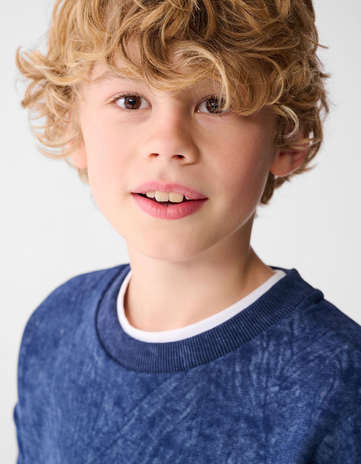 Texture Sweater Blauw SHOEBY BOYS