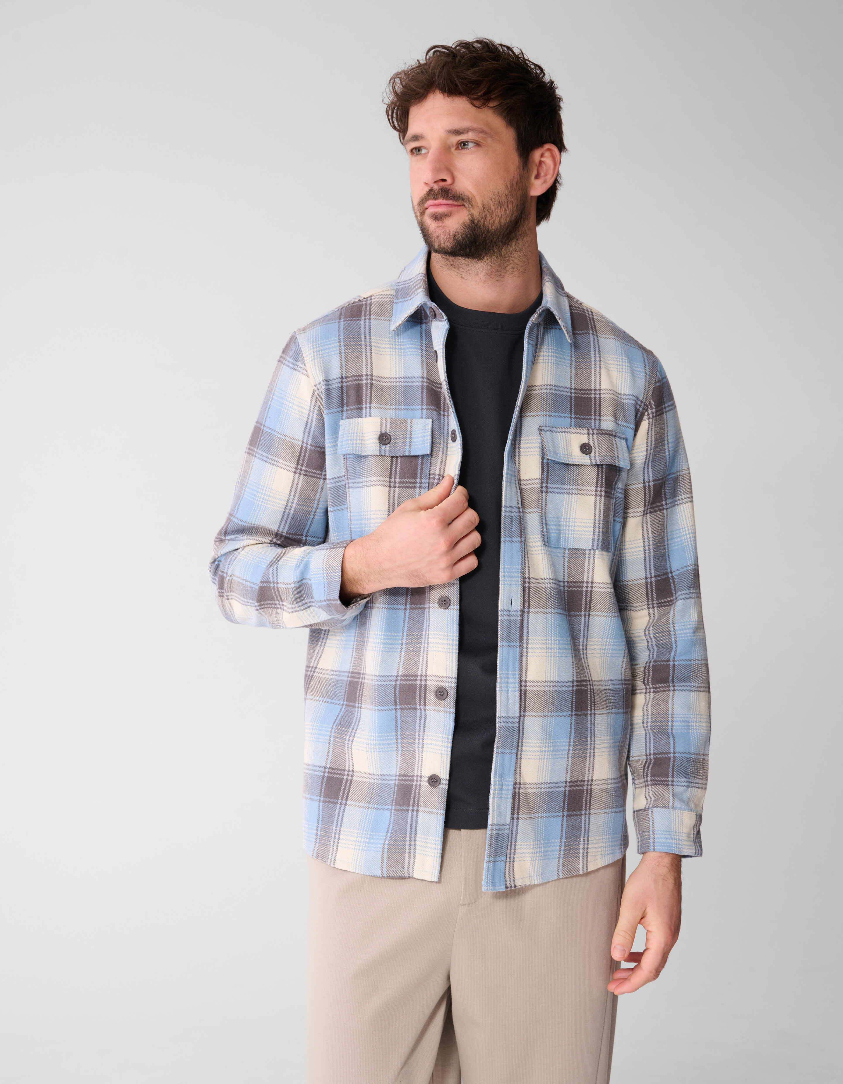 Ruiten Overhemd Lichtblauw SHOEBY MEN