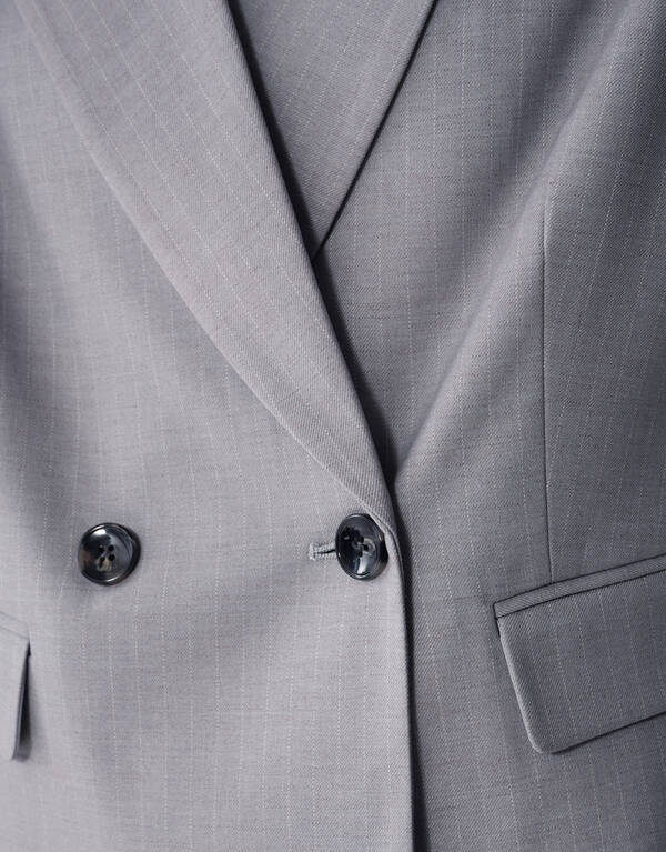 Tapered Pinstripe Blazer Lichtgrijs SHOEBY WOMEN