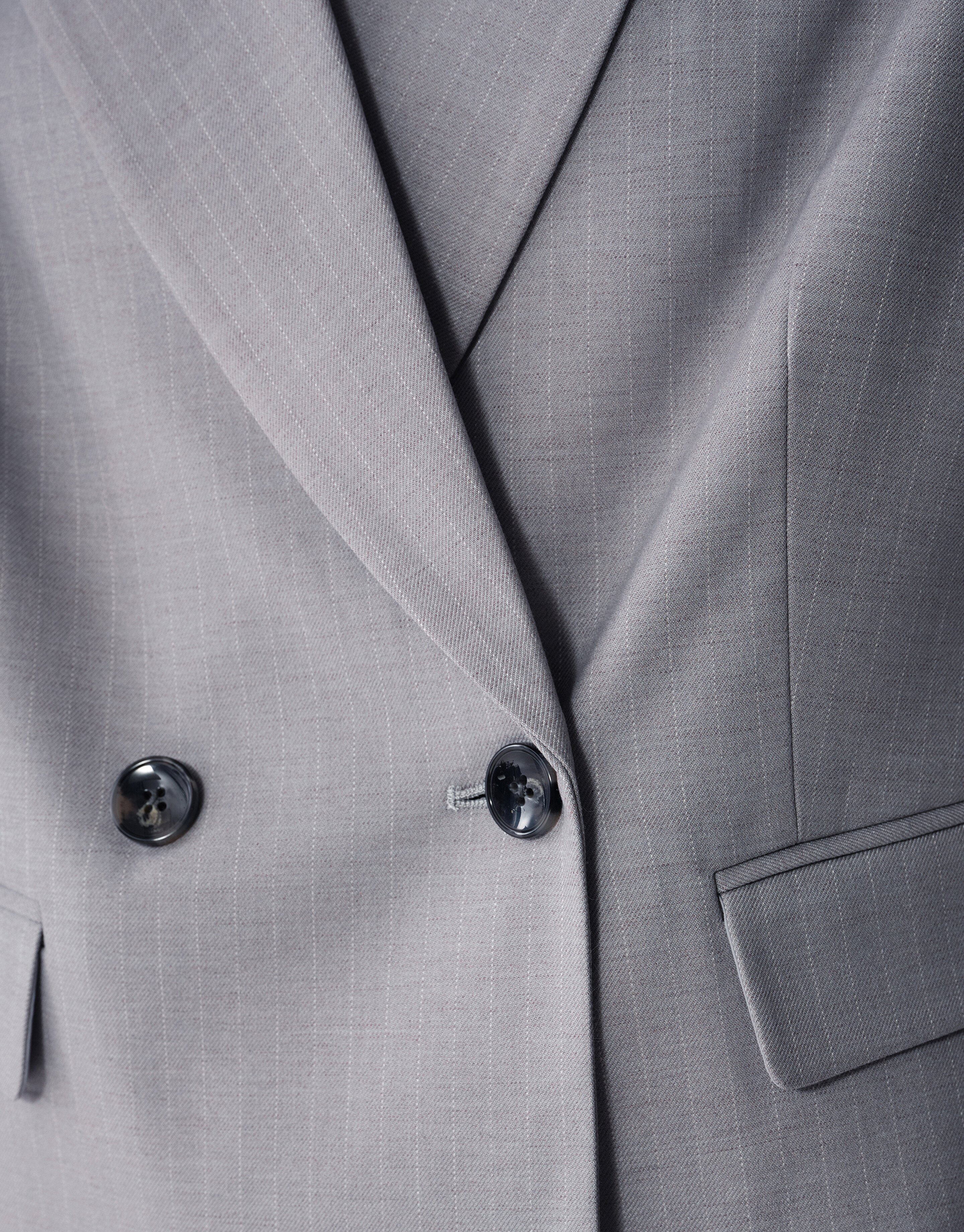 Tapered Pinstripe Blazer Lichtgrijs SHOEBY WOMEN