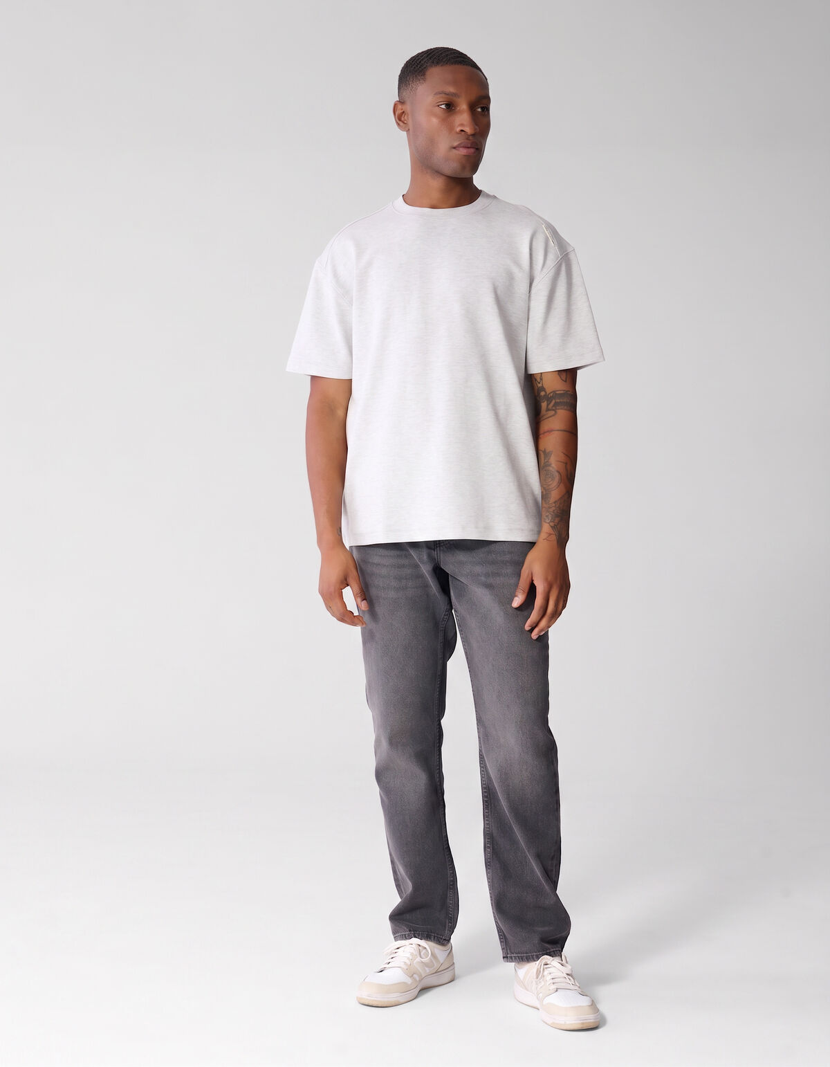 Label Basis T-shirt Lichtgrijs SHOEBY MEN