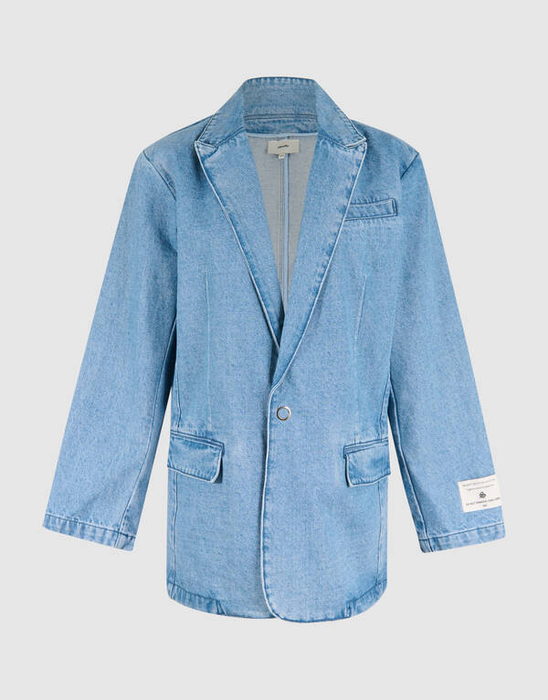 Oversized Denim Blazer Mediumstone SHOEBY WOMEN