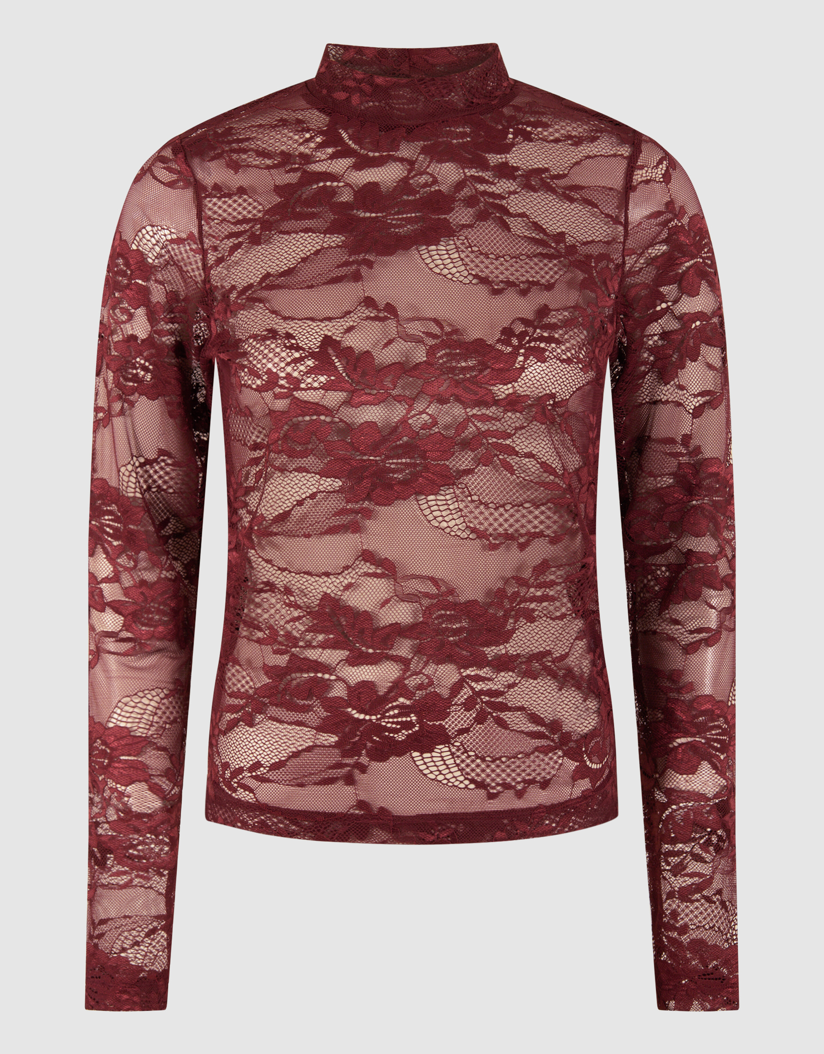 Flower Kanten Top Donkerrood SHOEBY WOMEN