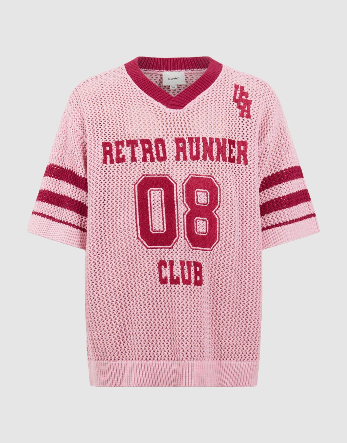 Gebreid Baseball T-shirt Roze SHOEBY GIRLS
