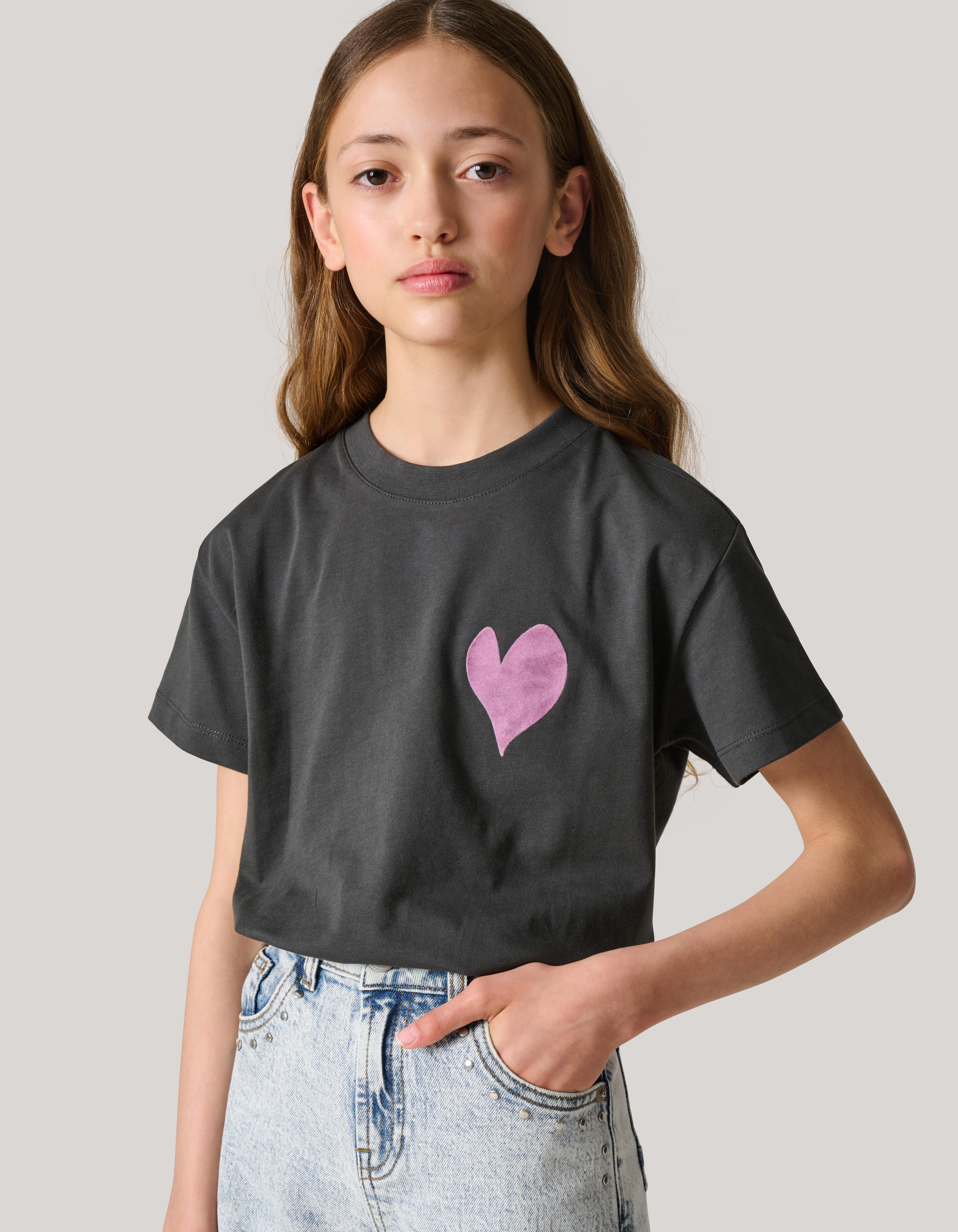 Artwork T-shirt Donkergrijs SHOEBY GIRLS