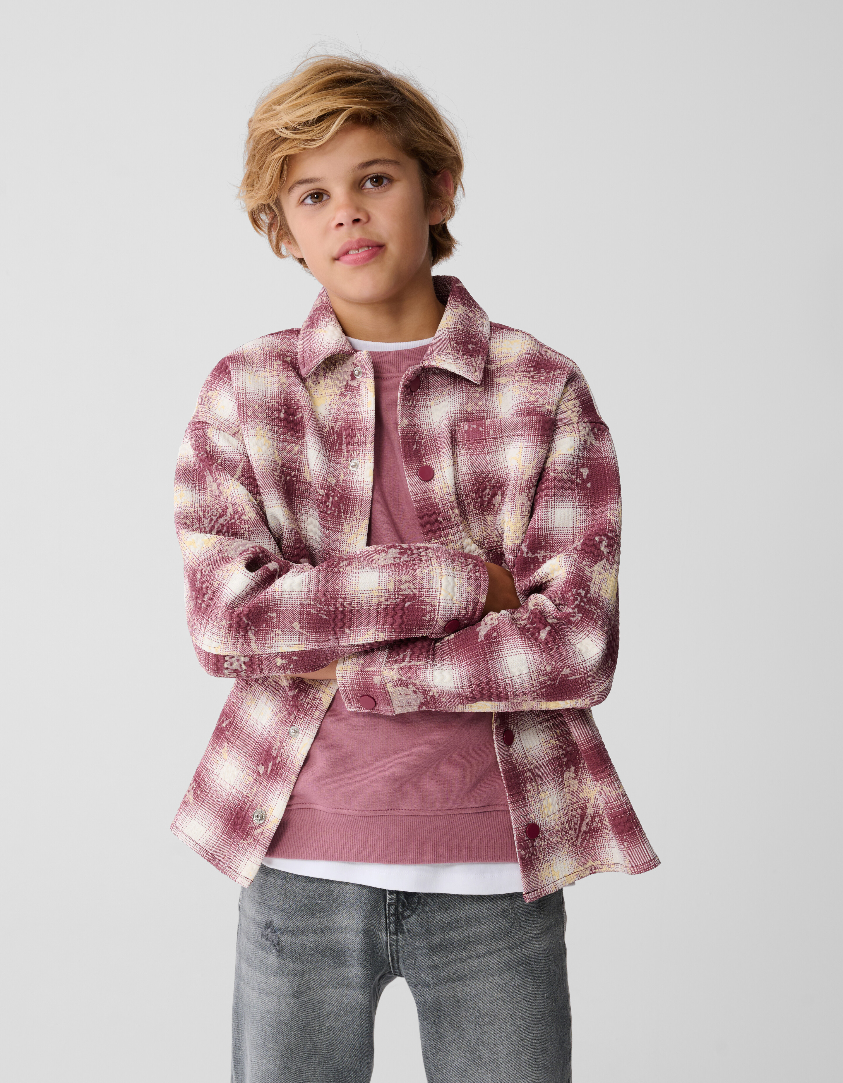 Spetter Ruiten Overshirt Lichtroze SHOEBY BOYS