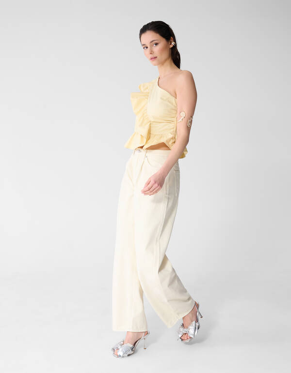 Polkadot Baggy Fit Jeans Gebroken Wit SHOEBY WOMEN