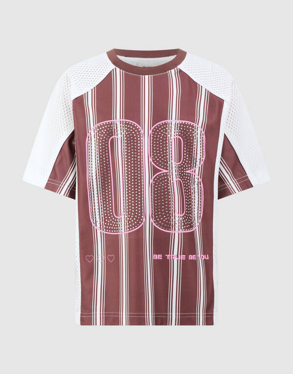 Strass Sporty T-shirt Bruin SHOEBY GIRLS