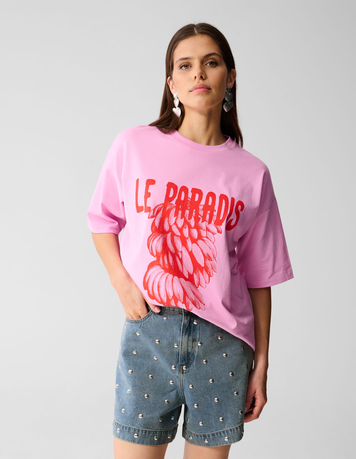 Oversized Artwork T-shirt Roze By Lizzy SHOEBY WOMEN