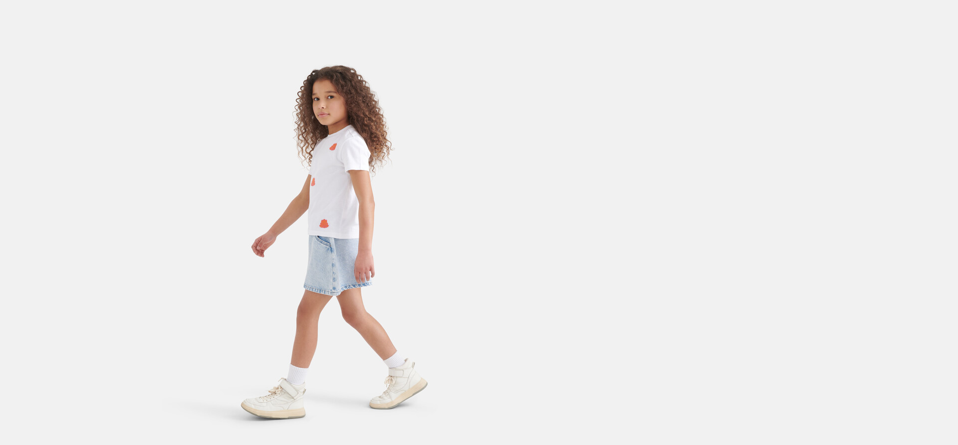 Embroidery T-shirt Wit SHOEBY GIRLS