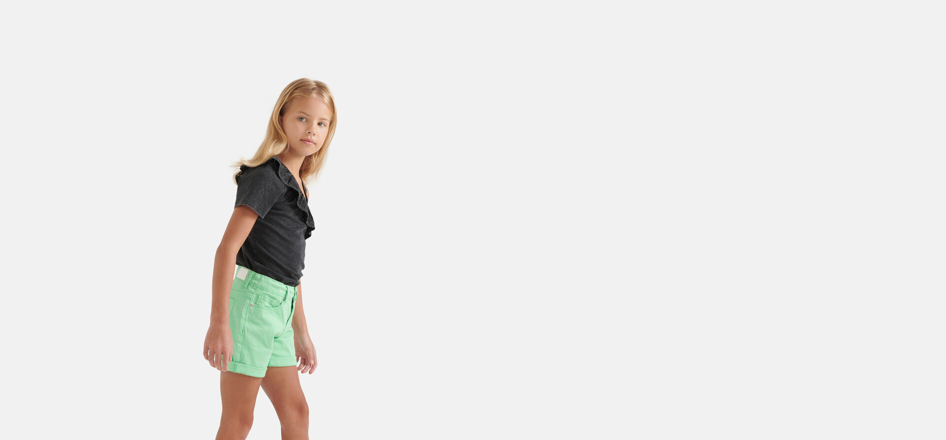 One Shoulder T-shirt Donkergrijs SHOEBY GIRLS