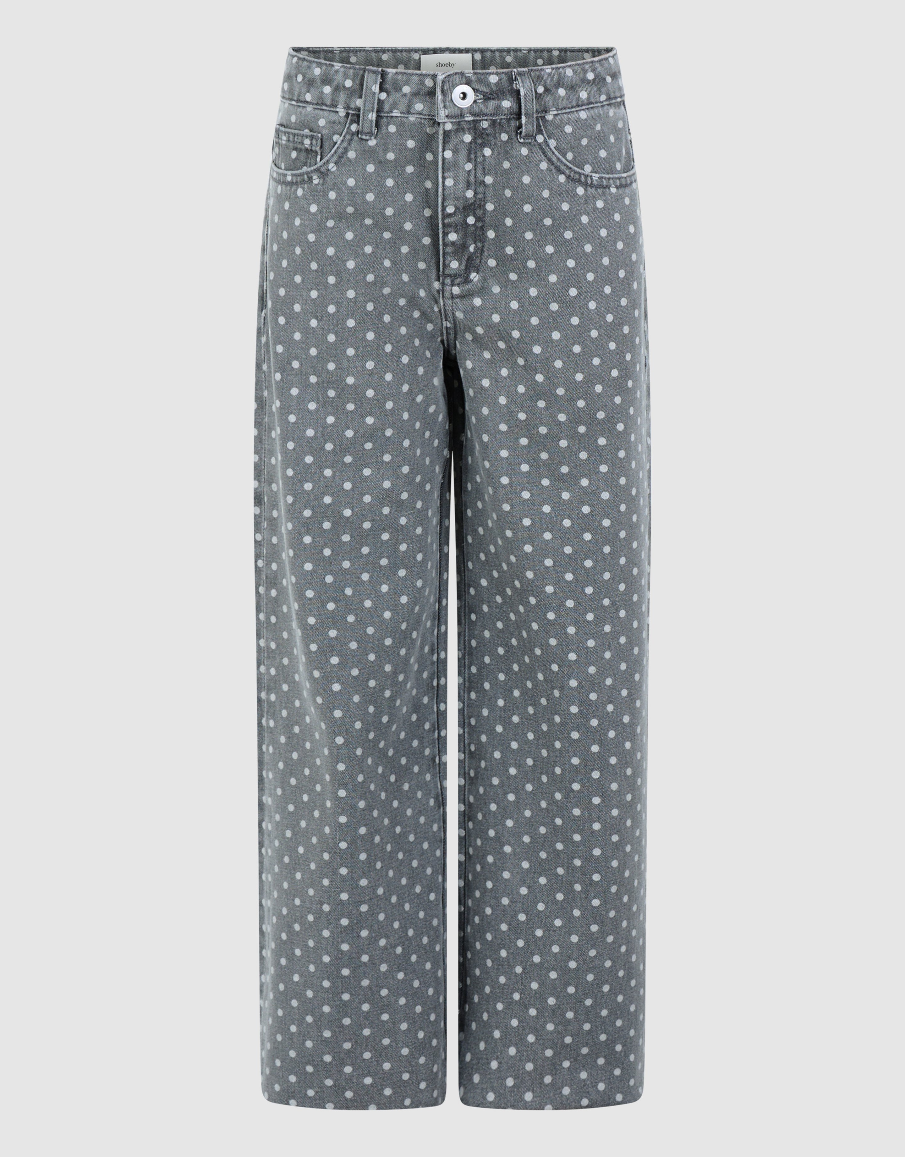 Wide Leg Dot Jeans Grijs SHOEBY GIRLS
